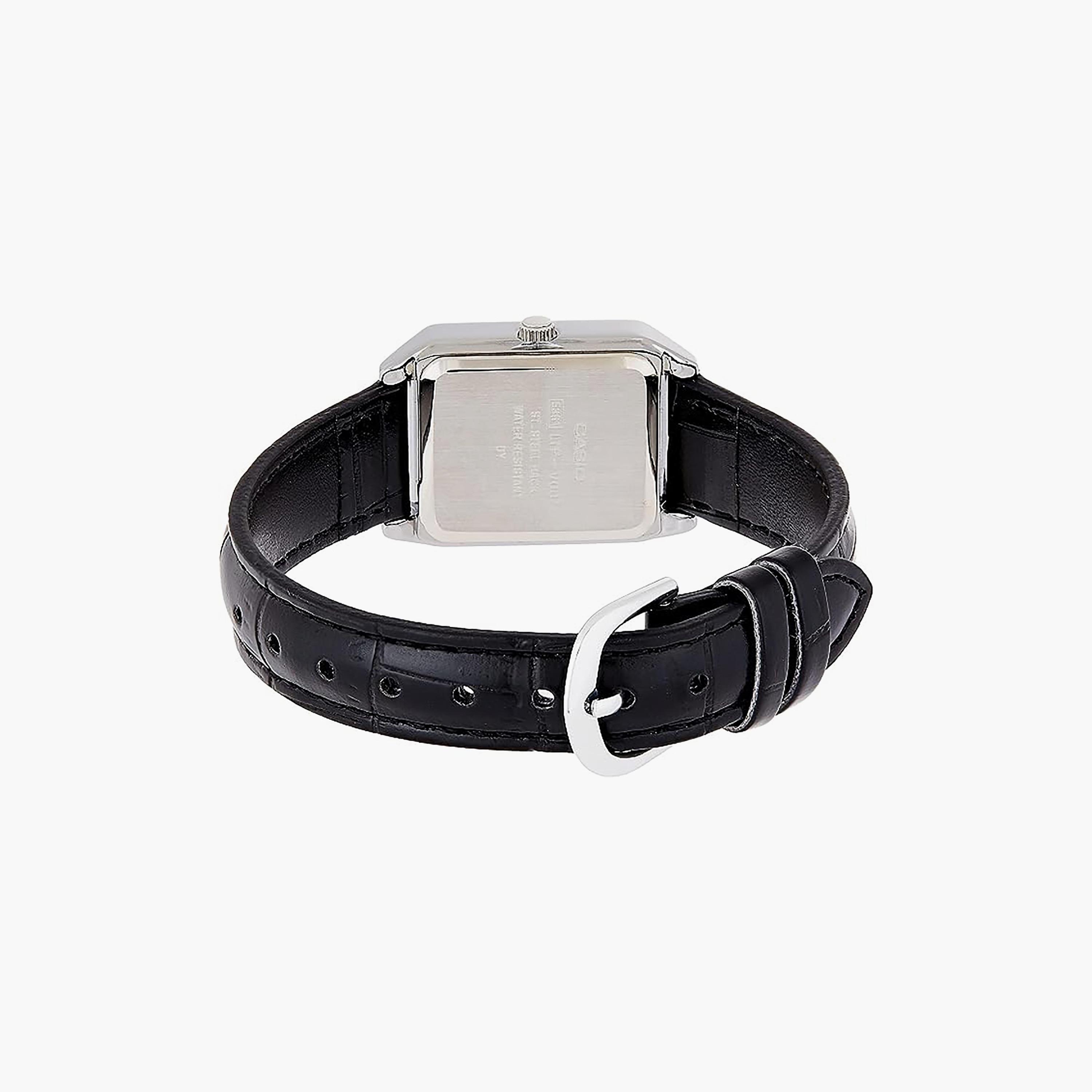 ساعة أنالوج بسوار جلدي أسود من كاسيو | LTP-V007L-7B1UDF-women-watchesandjewellery-watches-image-3