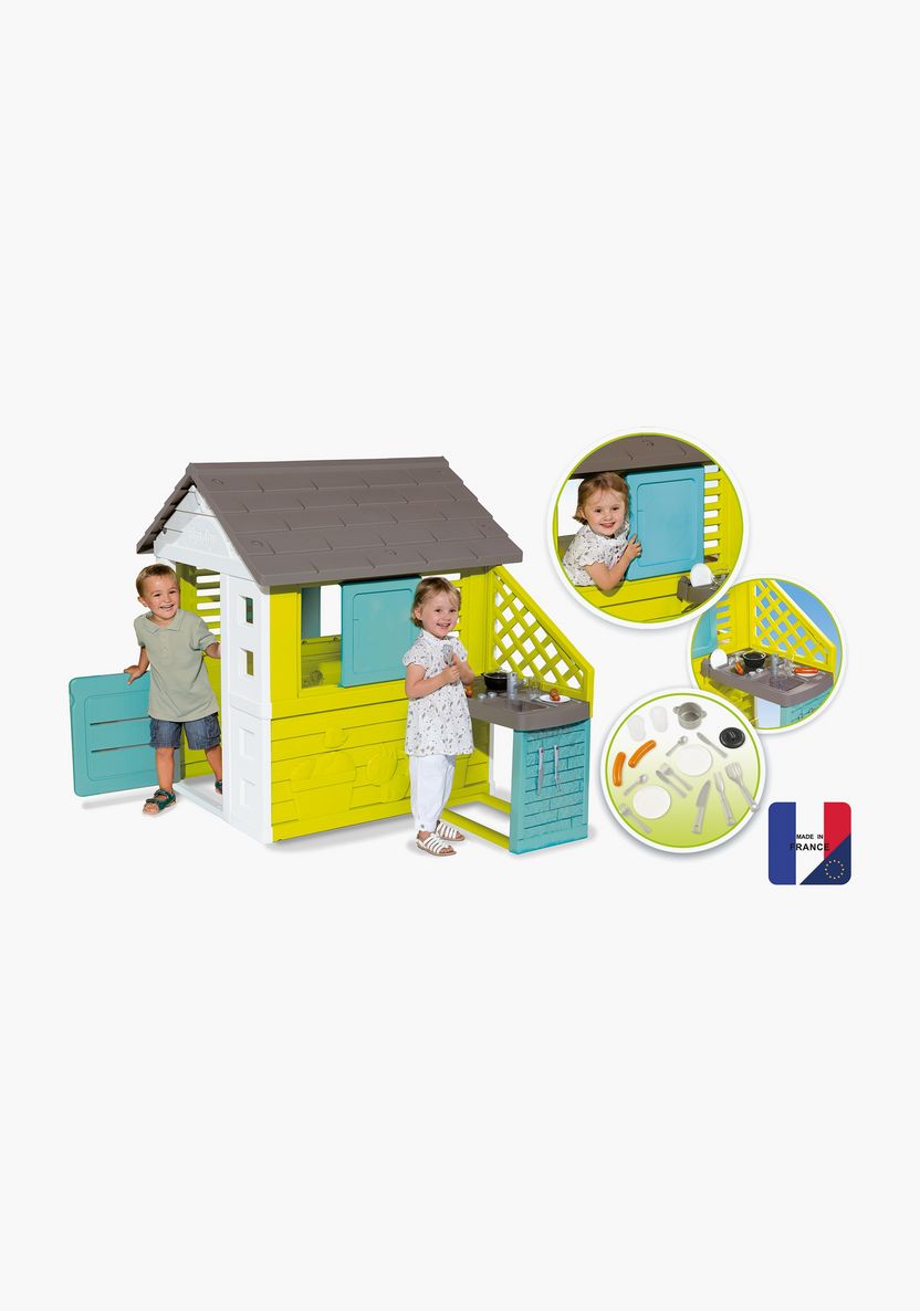 Smyths Toys Smoby Nature Playhouse With Kitchen Smyths Smoby