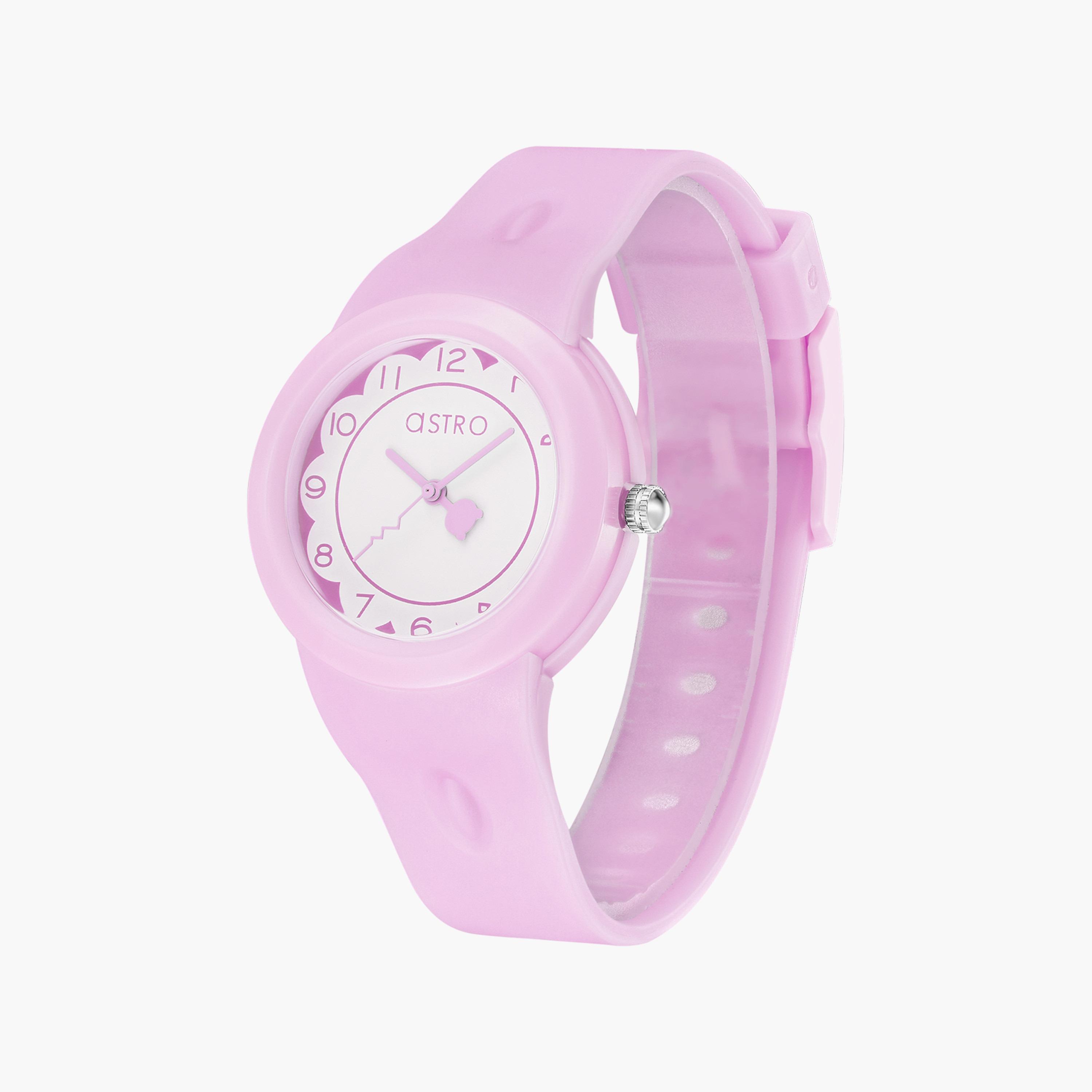 ساعة أنالوج للأطفال بسوار سيليكون بلون أرجواني من أسترو | A23809-PPVW-girls-accessories-watches-image-2