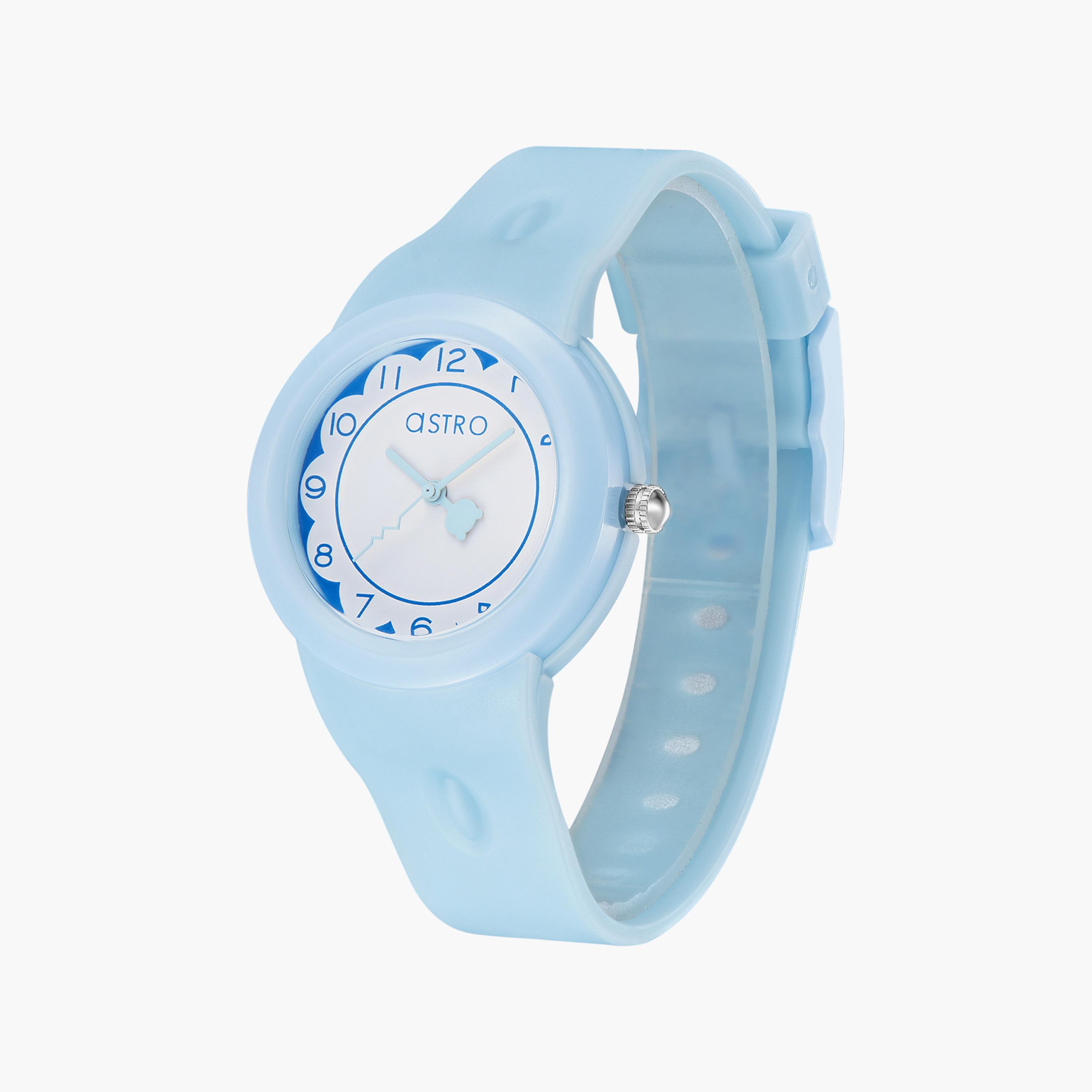 ساعة أنالوج للأطفال بسوار سيليكون بلون أزرق من أسترو | A23809-PPLW-girls-accessories-watches-image-2