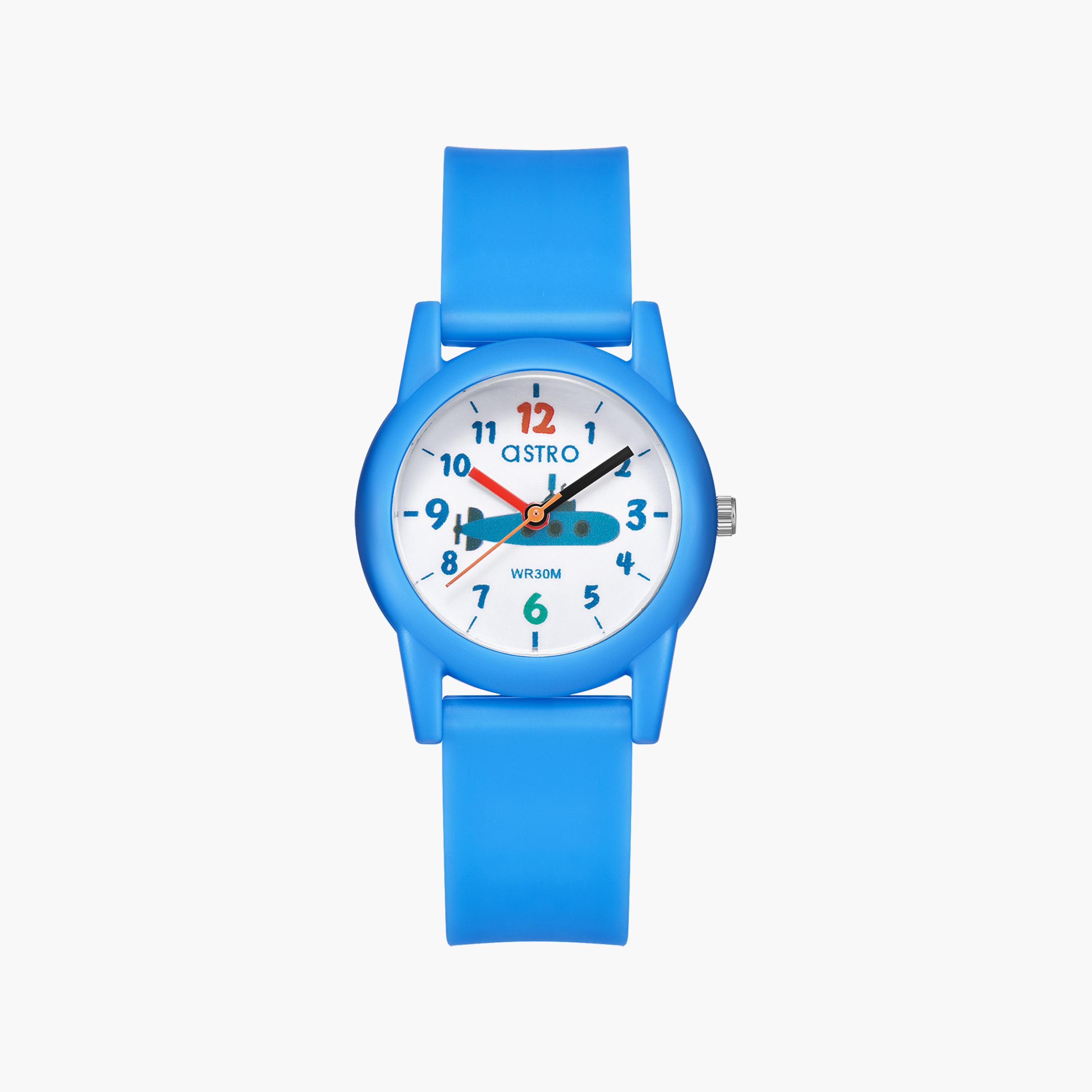ساعة أنالوج للأطفال بسوار سيليكون بلون أزرق من أسترو | A23810-PPNW-girls-accessories-watches-image-1