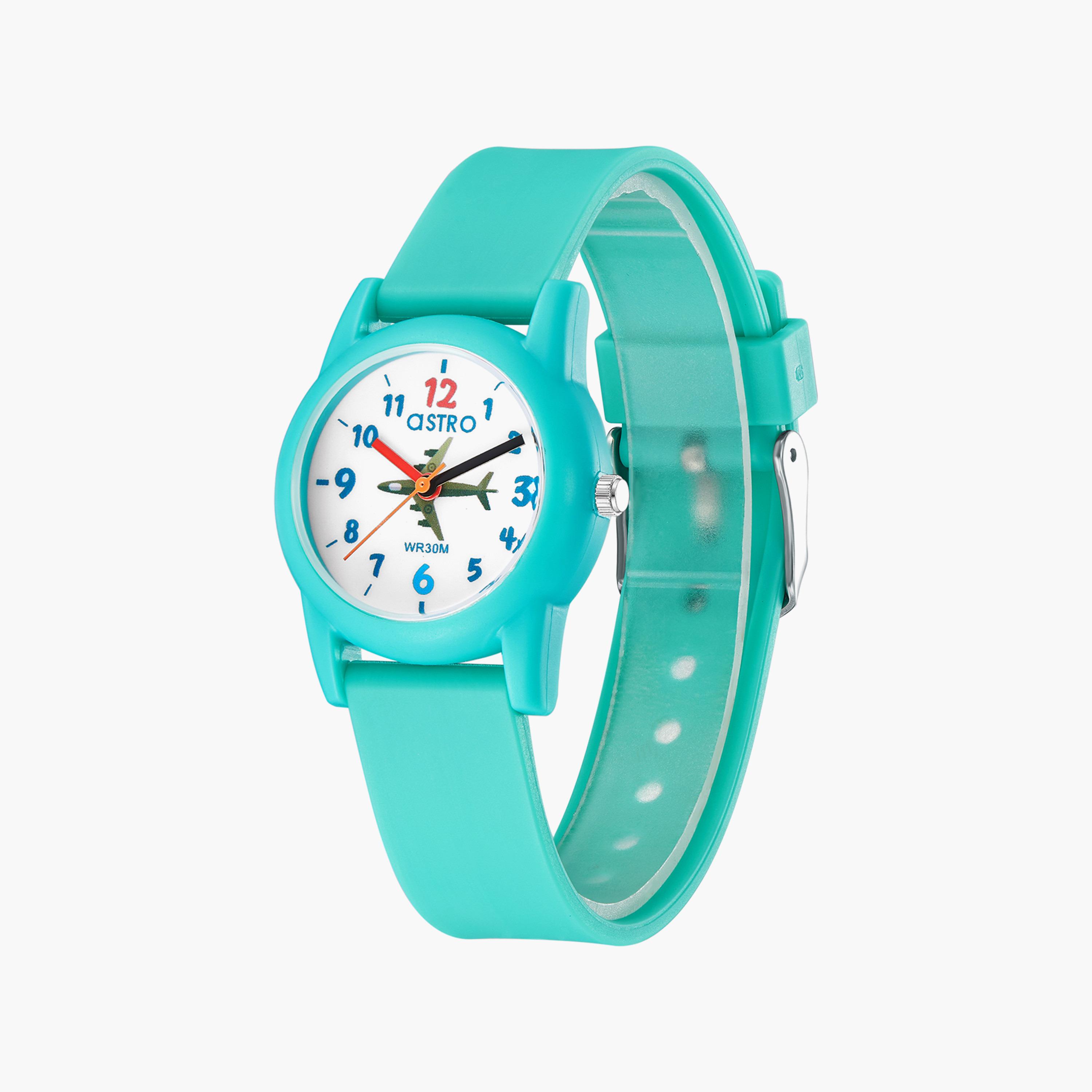 ساعة أنالوج للأطفال بسوار سيليكون بلون أخضر من أسترو | A23810-PPJW-girls-accessories-watches-image-2