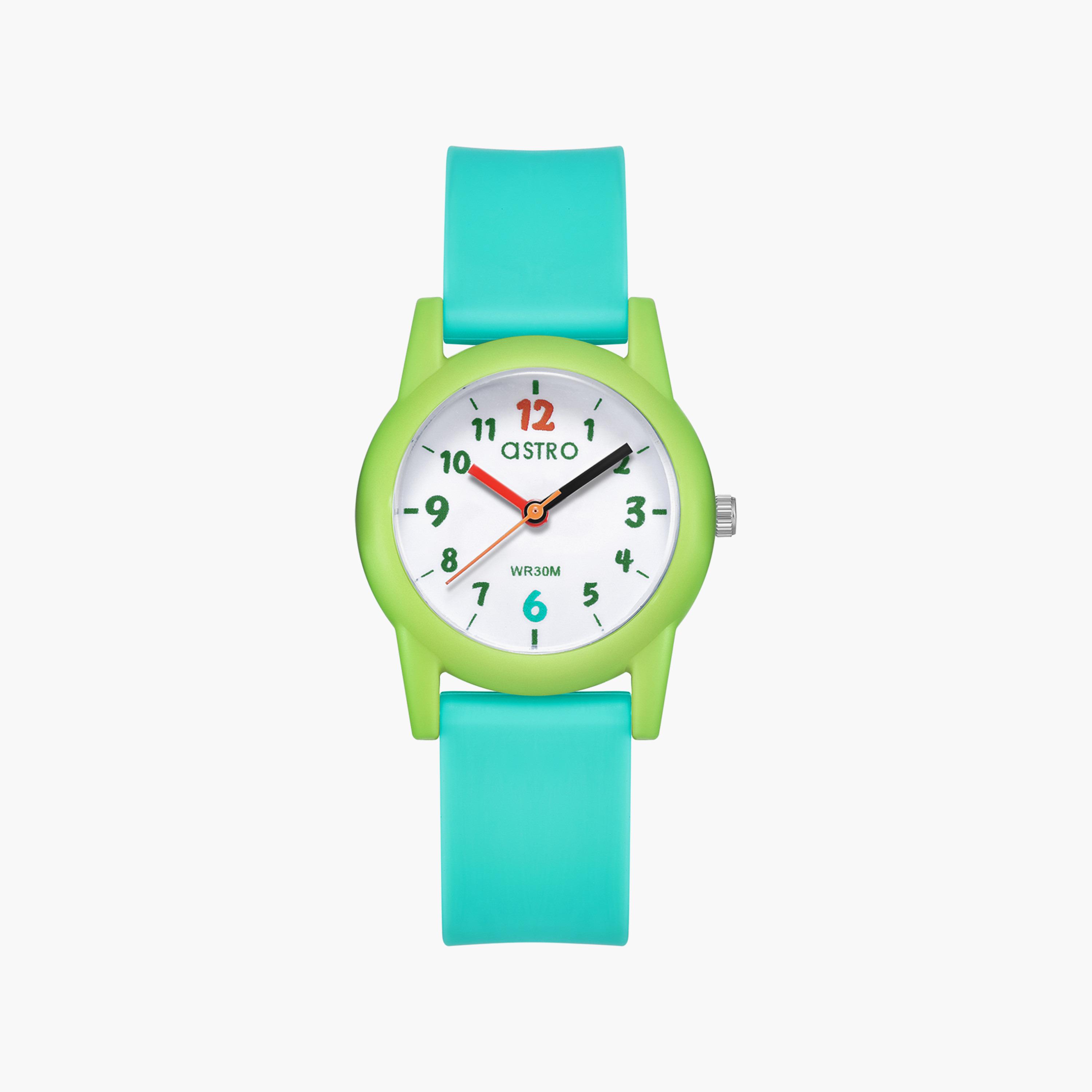 ساعة أنالوج للأطفال بسوار سيليكون بلون أخضر من أسترو | A23810-PPJWG-girls-accessories-watches-image-1