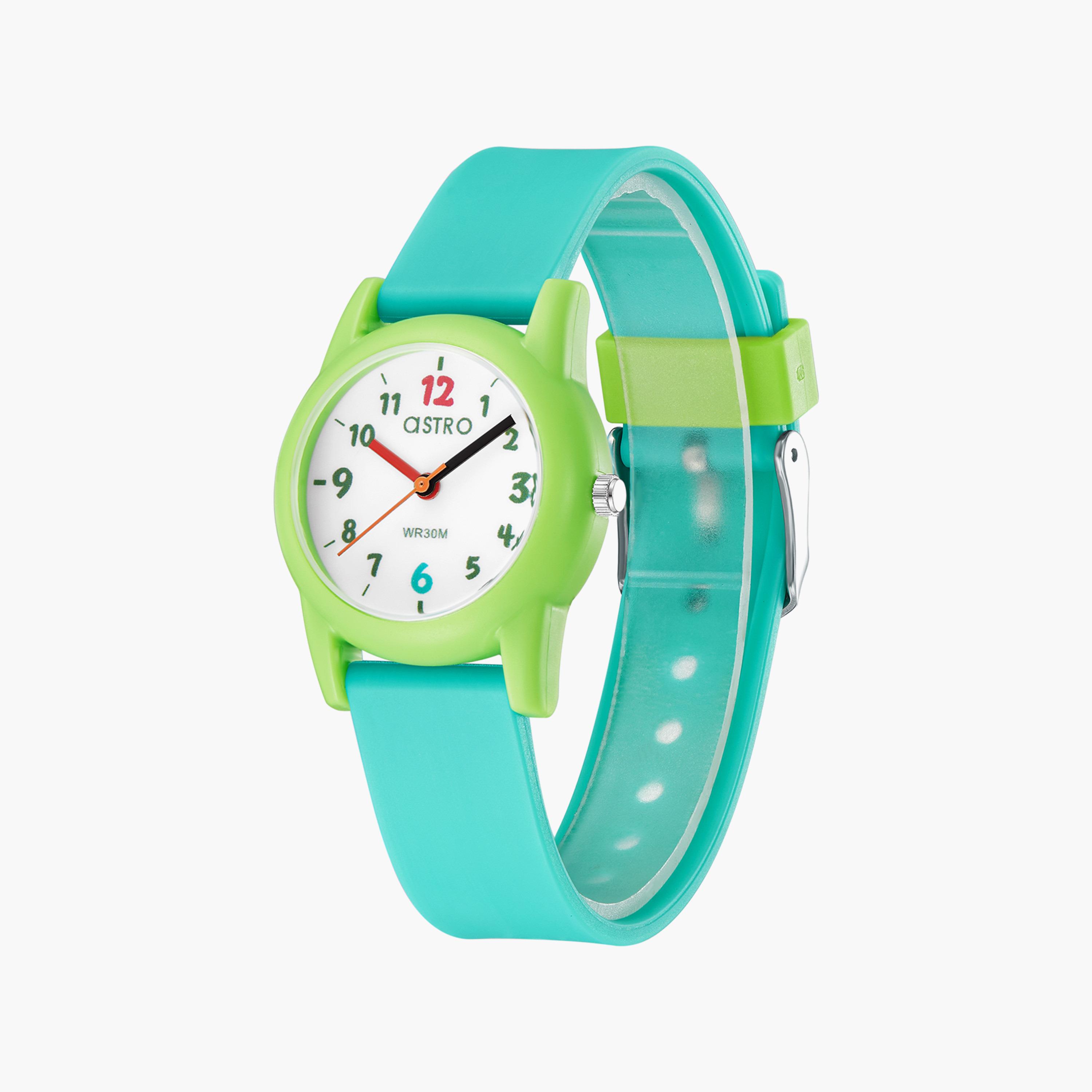 ساعة أنالوج للأطفال بسوار سيليكون بلون أخضر من أسترو | A23810-PPJWG-girls-accessories-watches-image-2