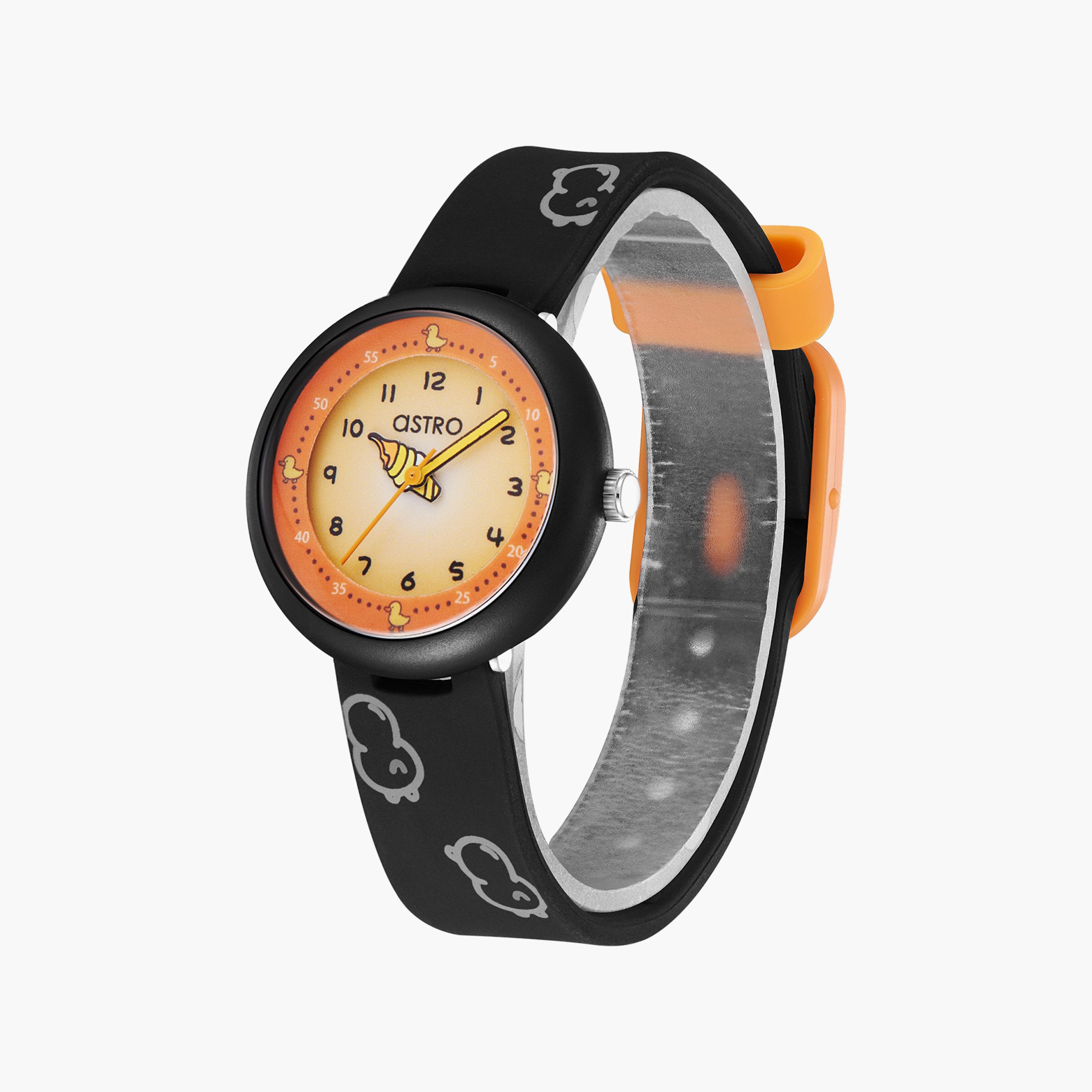 ساعة أنالوج للأطفال بسوار سيليكون بلون أسود من أسترو | A23811-PPBO-girls-accessories-watches-image-2
