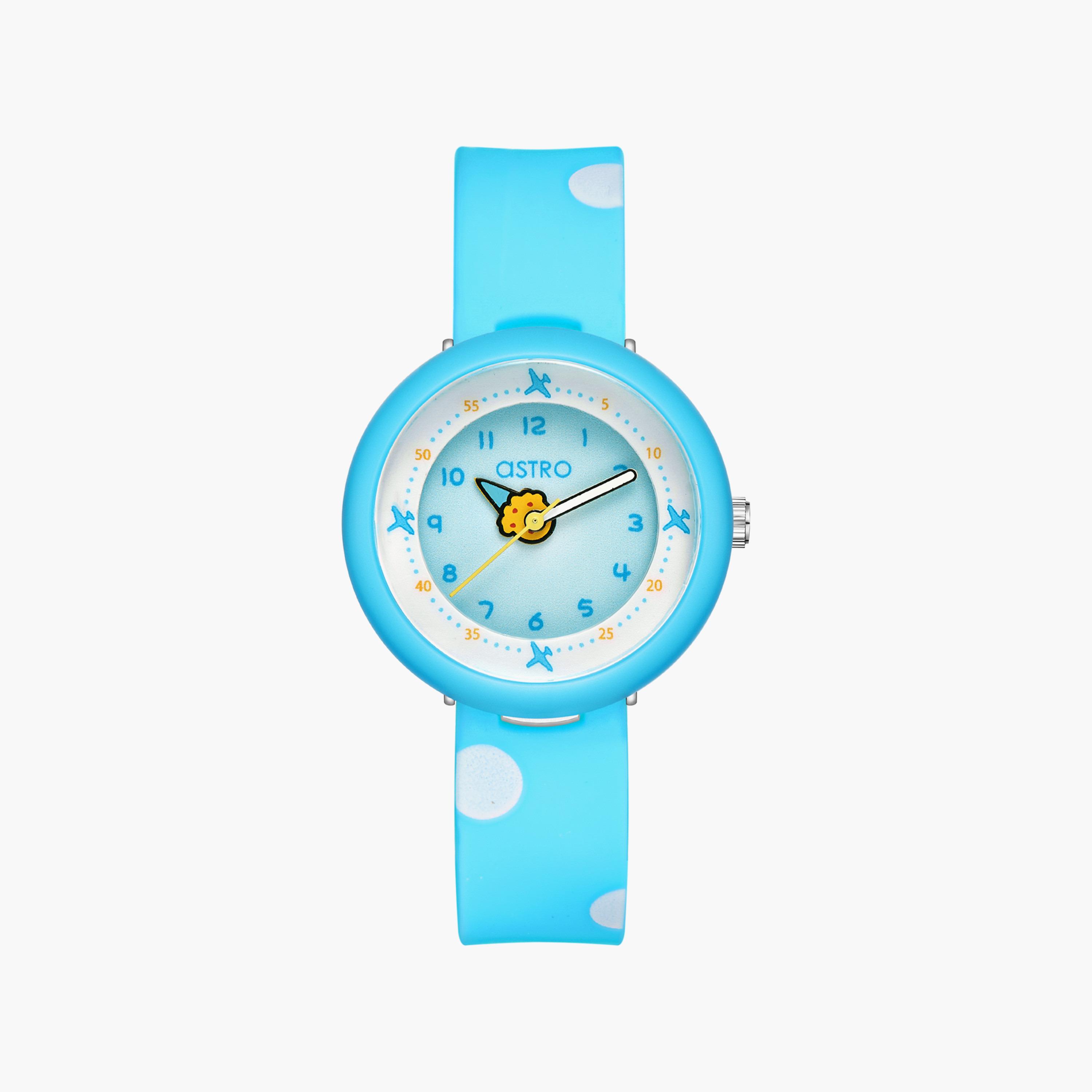ساعة أنالوج للأطفال بسوار سيليكون بلون أزرق فاتح من أسترو | A23811-PPLL-girls-accessories-watches-image-1