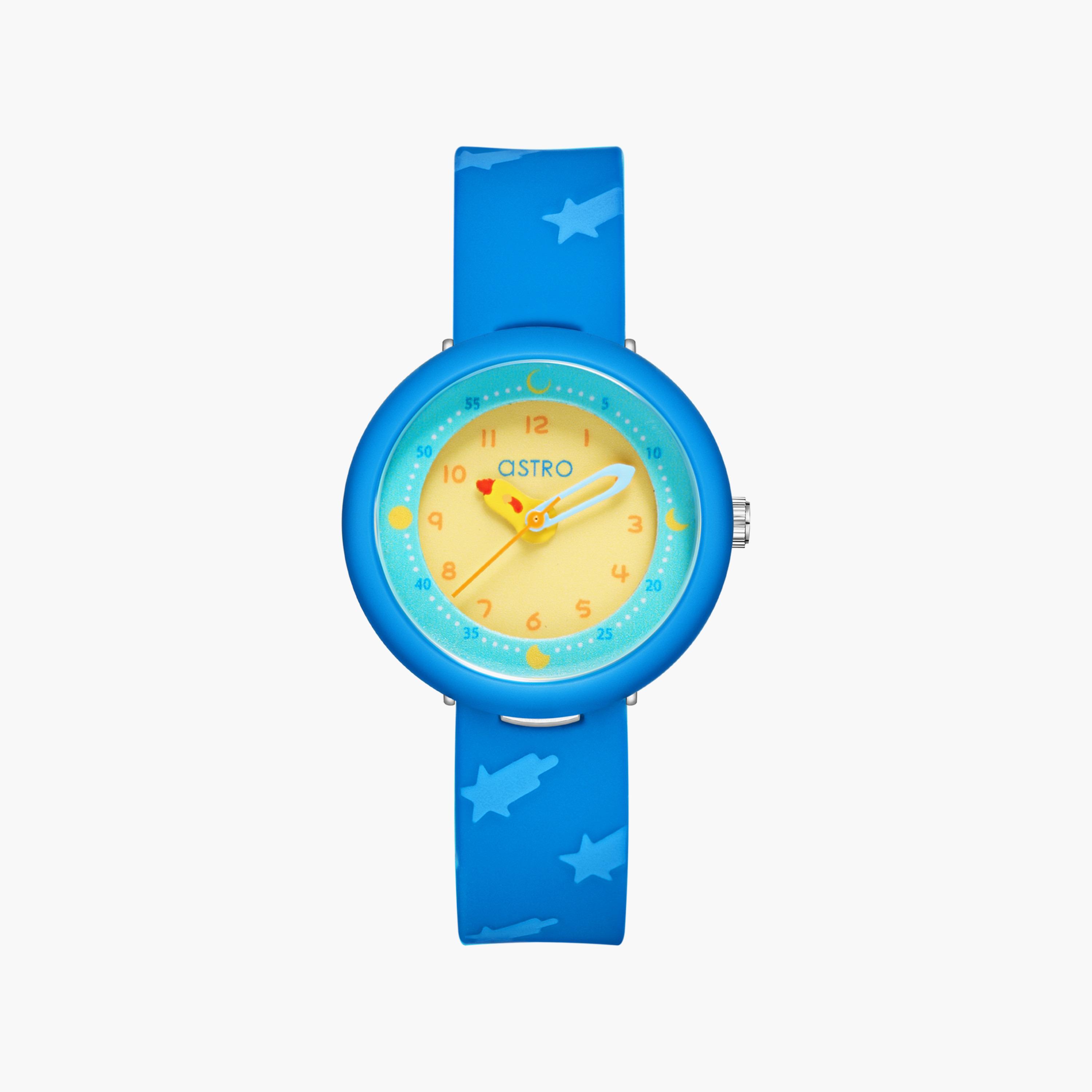 ساعة أنالوج للأطفال بسوار سيليكون بلون أزرق من أسترو | A23811-PPNY-girls-accessories-watches-image-1