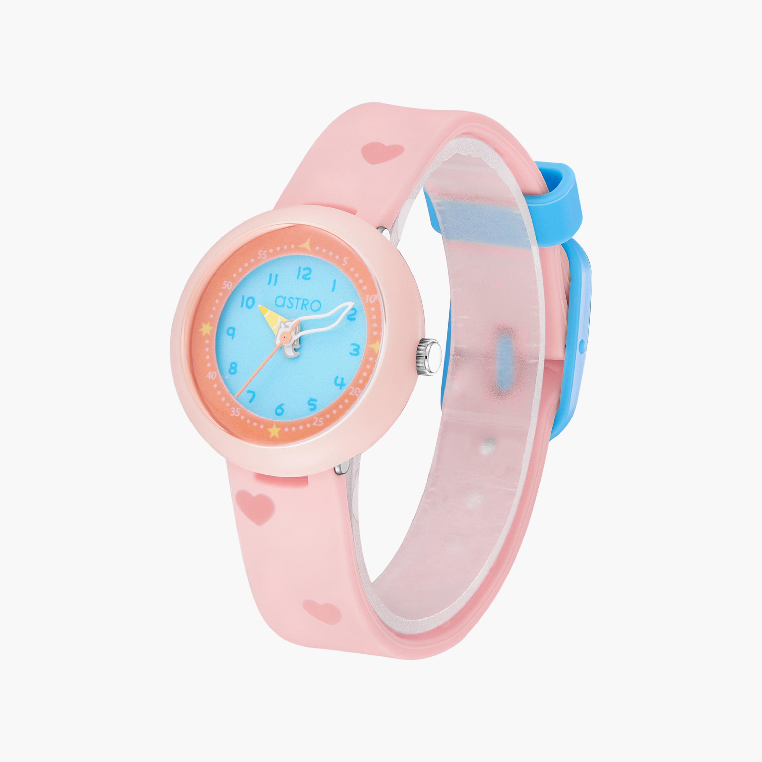ساعة أنالوج للأطفال بسوار سيليكون بلون وردي من أسترو | A23811-PPPL-girls-accessories-watches-image-2