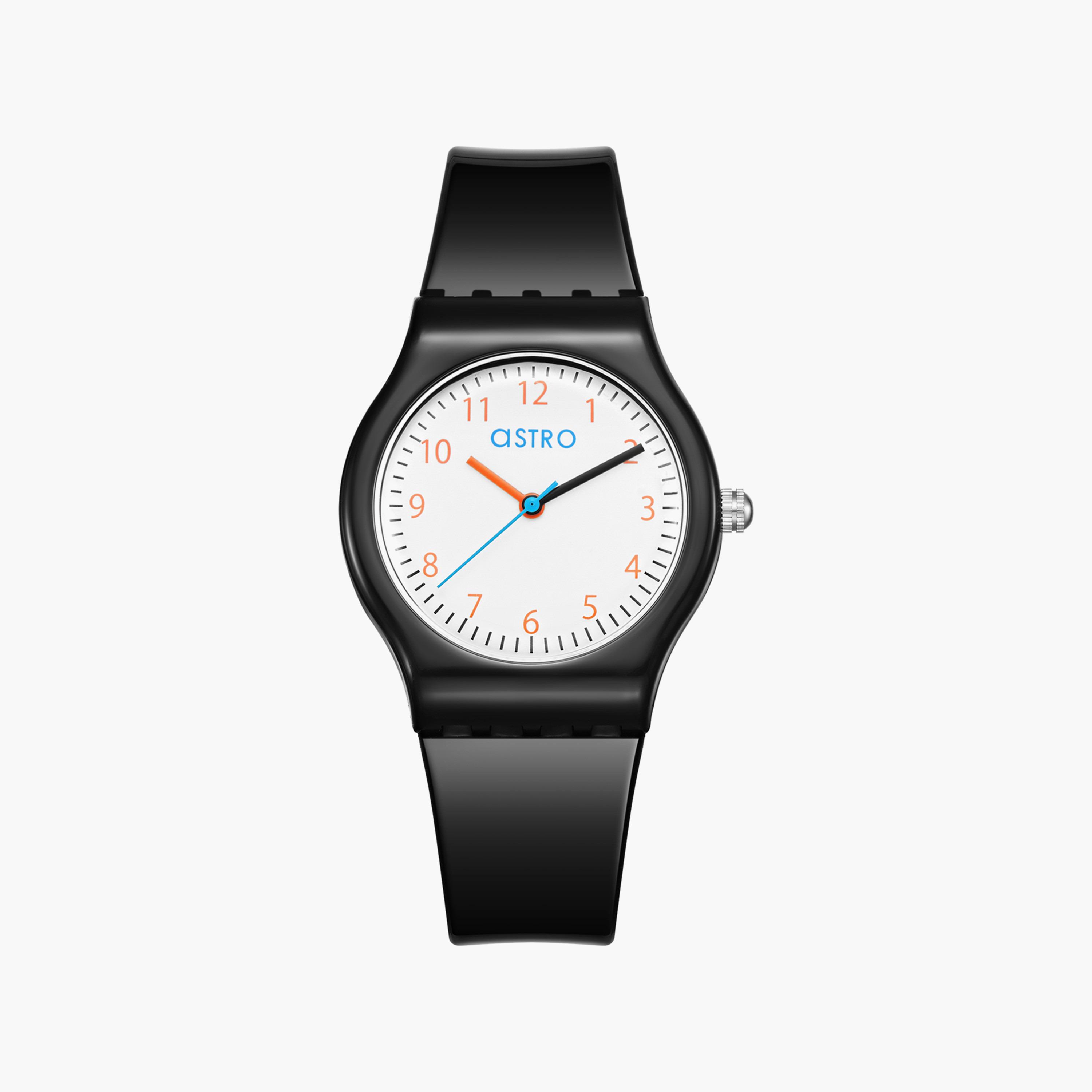 Astro Kids Black Analog Silicone Strap Watch | A23812-PPBW-girls-accessories-watches-image-1