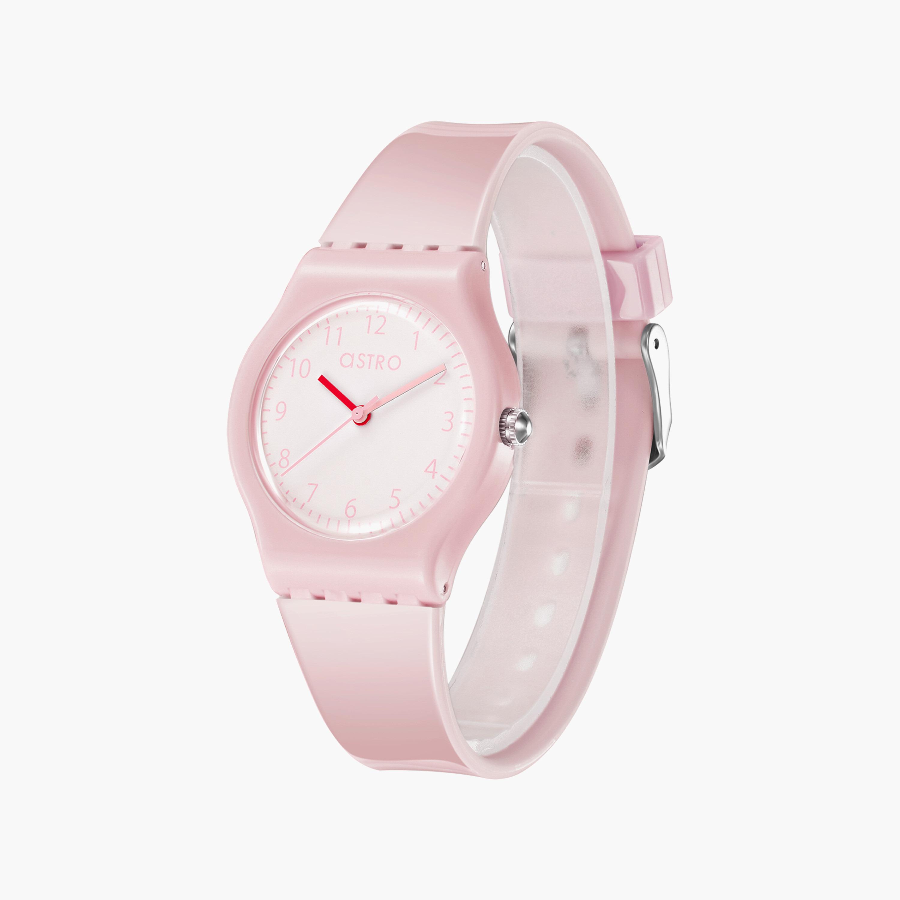 ساعة أنالوج للأطفال بسوار سيليكون بلون وردي من أسترو | A23812-PPPW-girls-accessories-watches-image-2