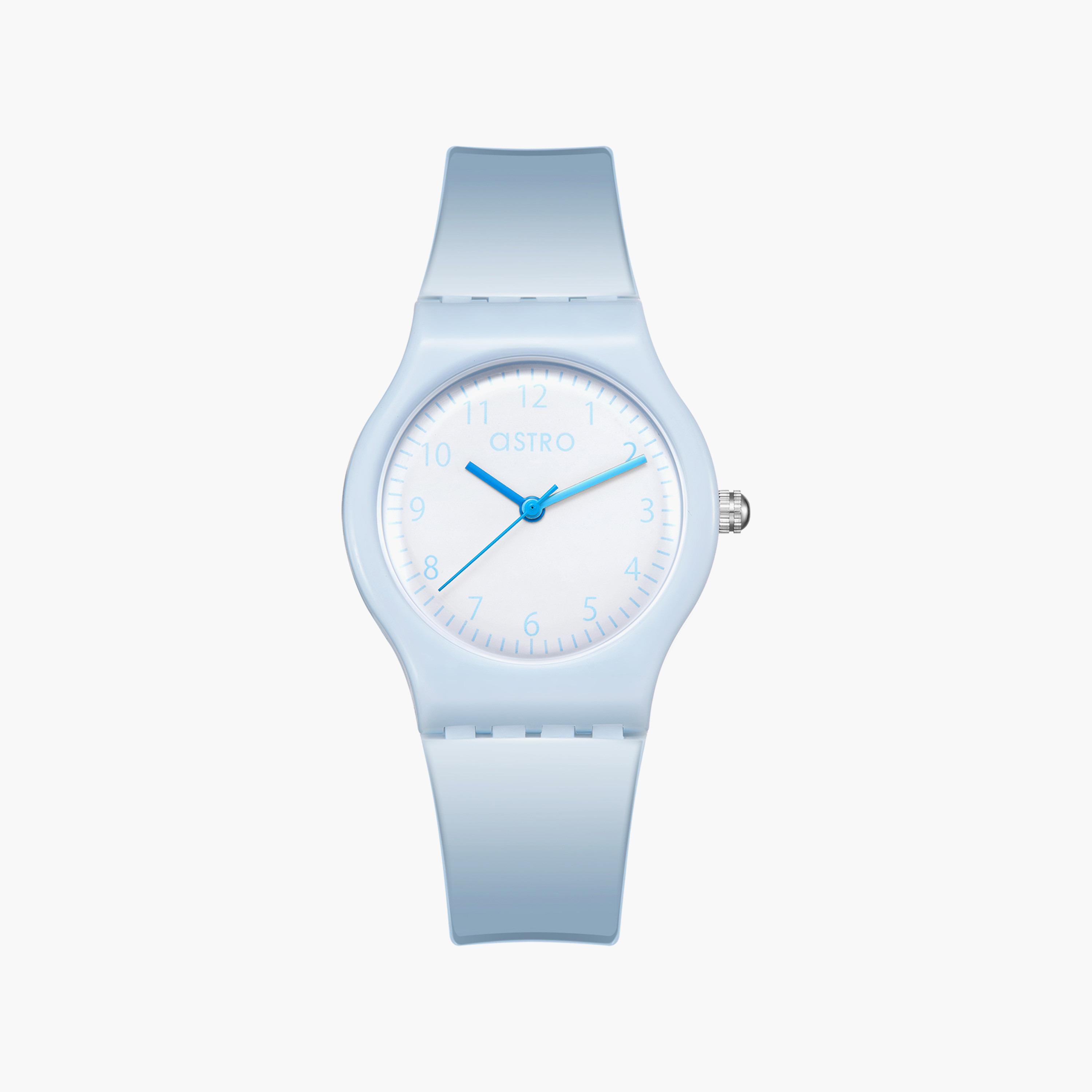ساعة أنالوج للأطفال بسوار سيليكون بلون أزرق فاتح من أسترو | A23812-PPLW-girls-accessories-watches-image-1