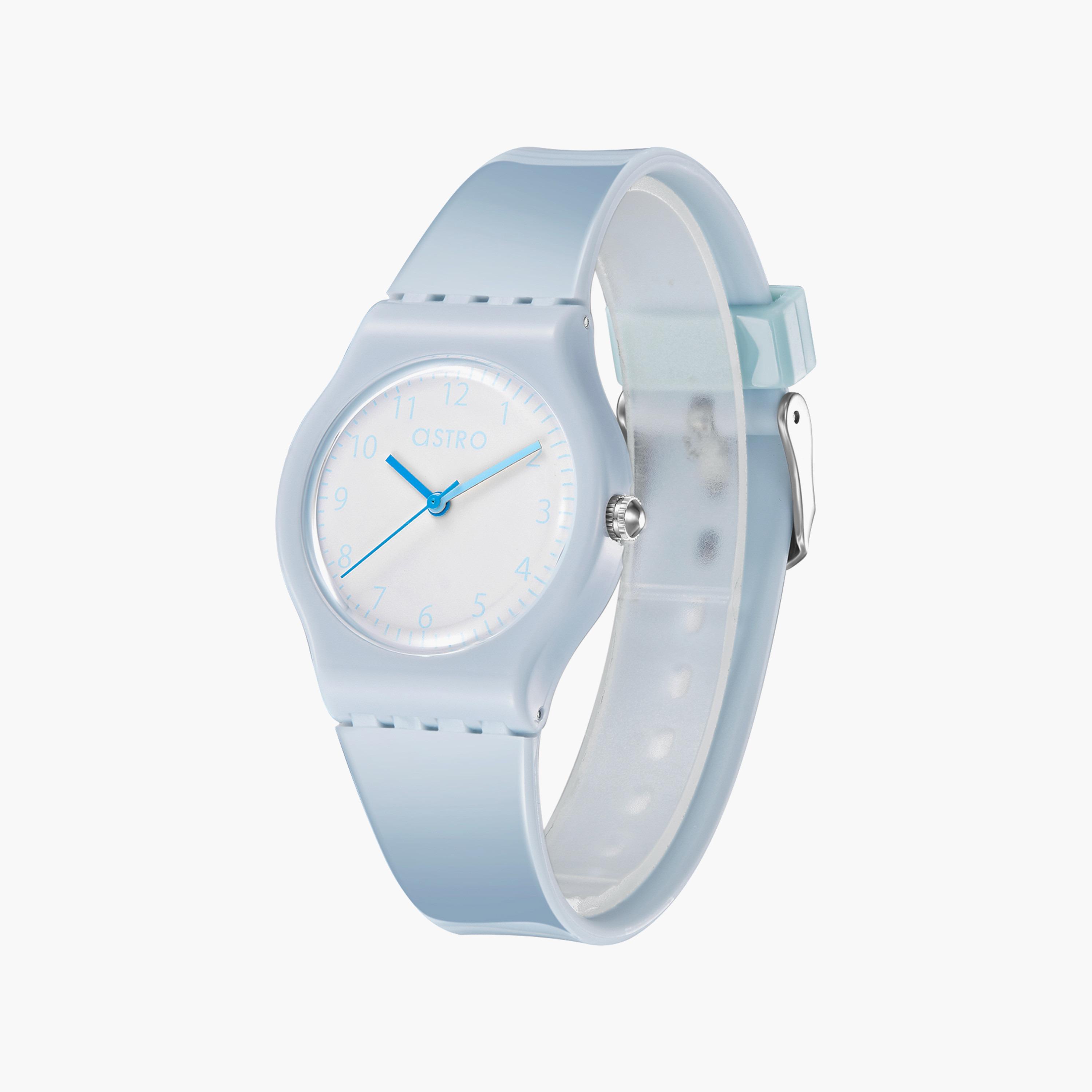 ساعة أنالوج للأطفال بسوار سيليكون بلون أزرق فاتح من أسترو | A23812-PPLW-girls-accessories-watches-image-2