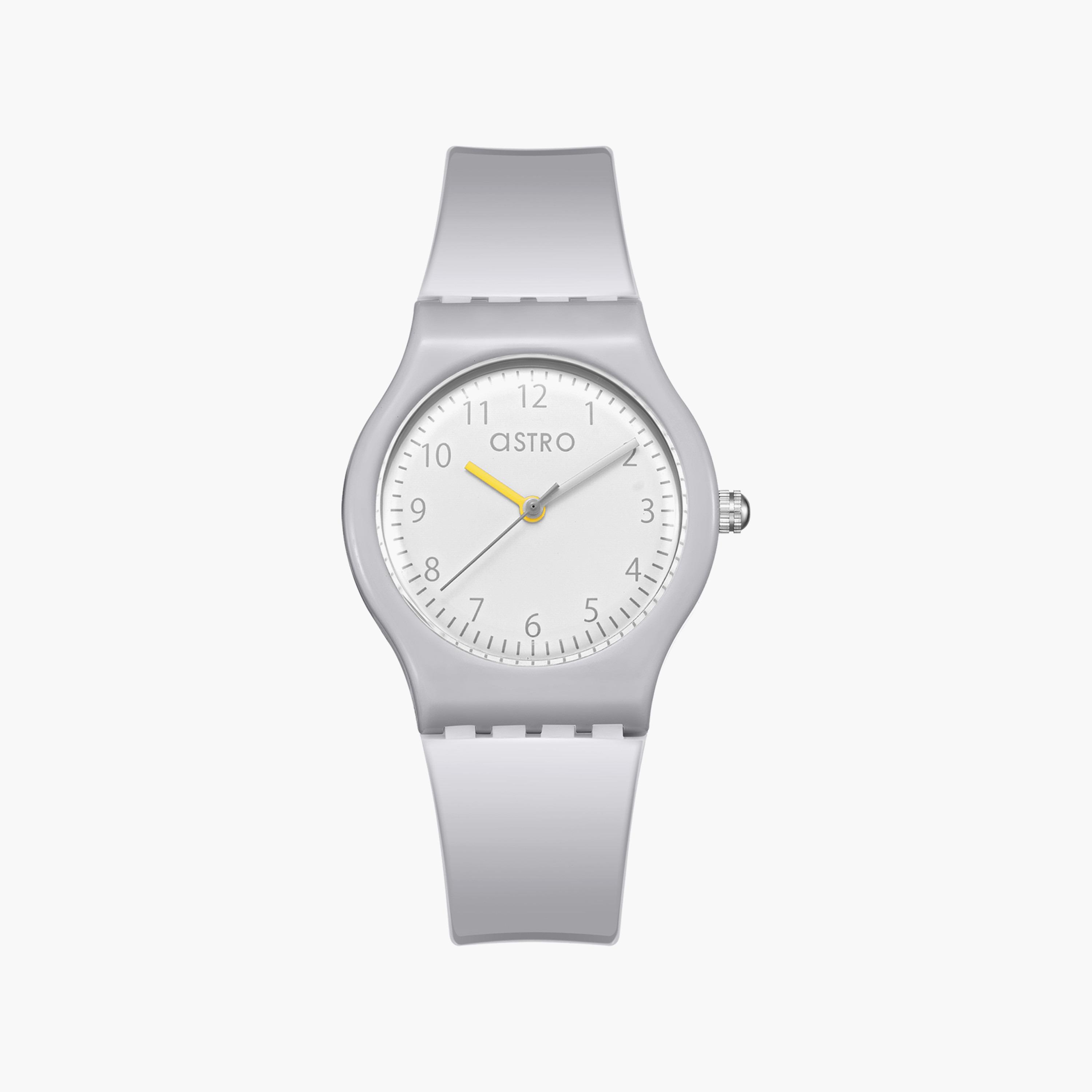 ساعة أنالوج للأطفال بسوار سيليكون بلون رمادي من أسترو | A23812-PPXW-girls-accessories-watches-image-1