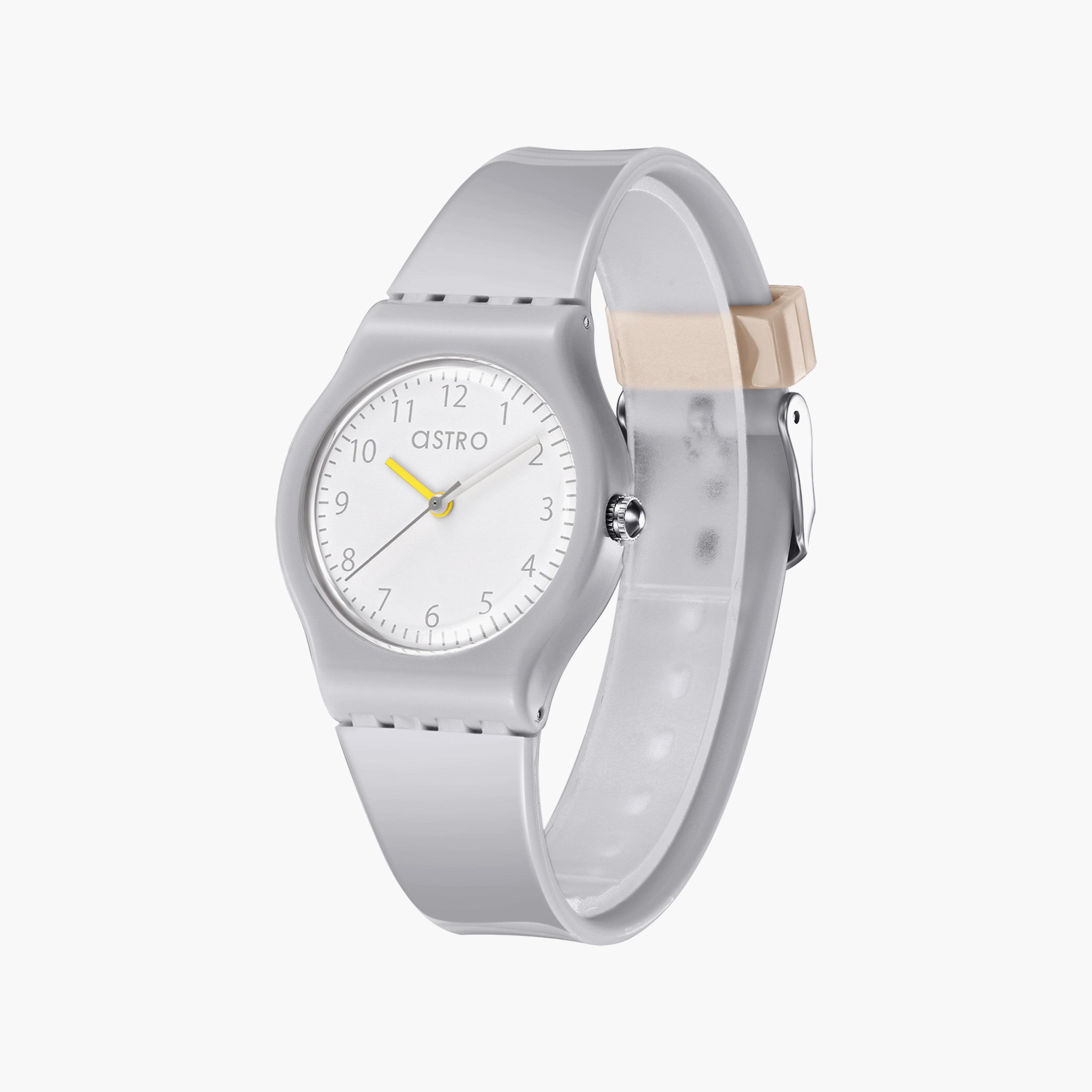ساعة أنالوج للأطفال بسوار سيليكون بلون رمادي من أسترو | A23812-PPXW-girls-accessories-watches-image-2