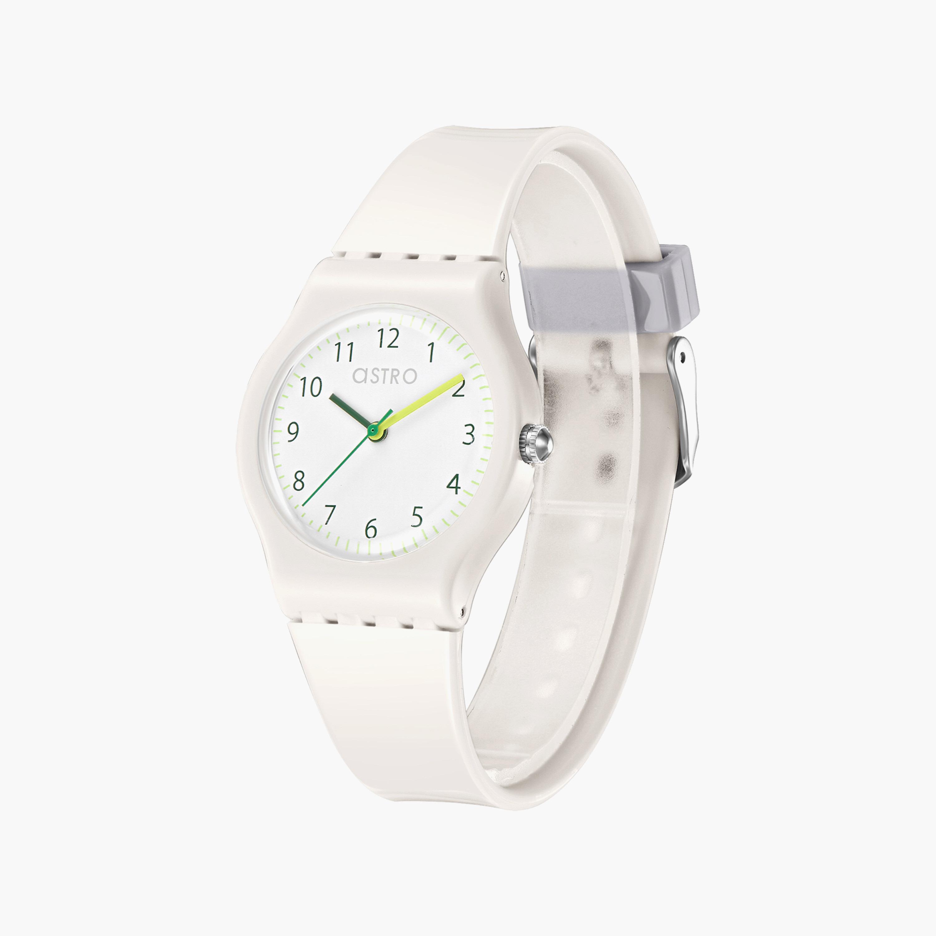ساعة أنالوج للأطفال بسوار سيليكون بلون بيج من أسترو | A23812-PPIW-girls-accessories-watches-image-2