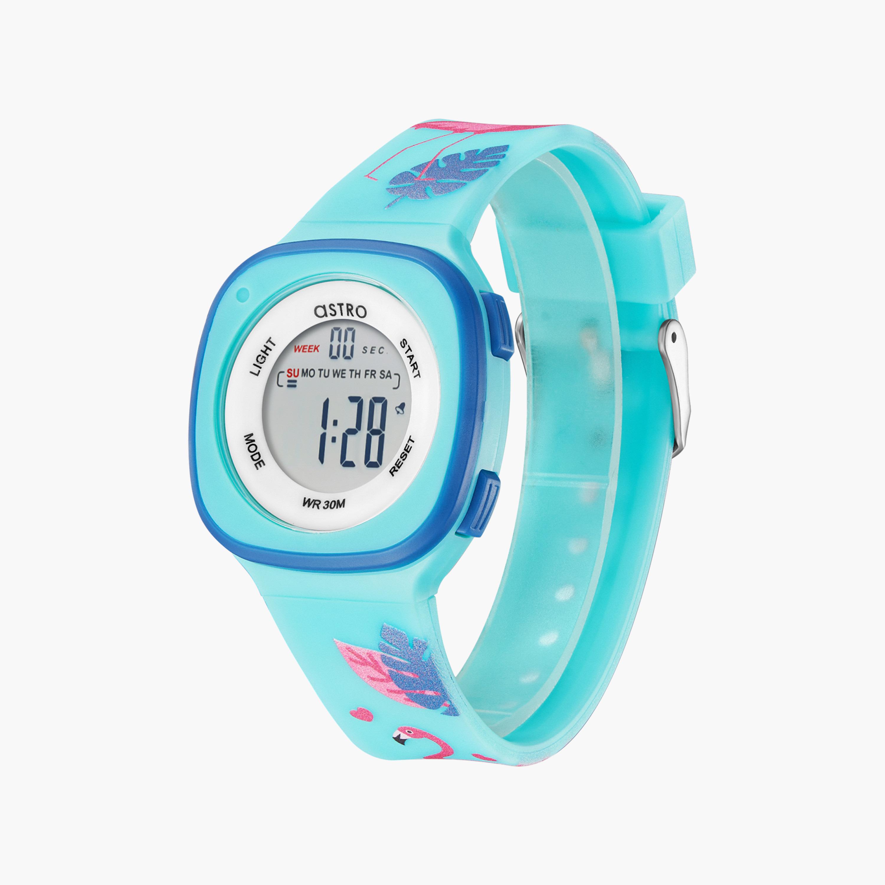 ساعة رقمية للأطفال بسوار سيليكون بلون أزرق من أسترو | A23913-PPLL-FL-girls-accessories-watches-image-2