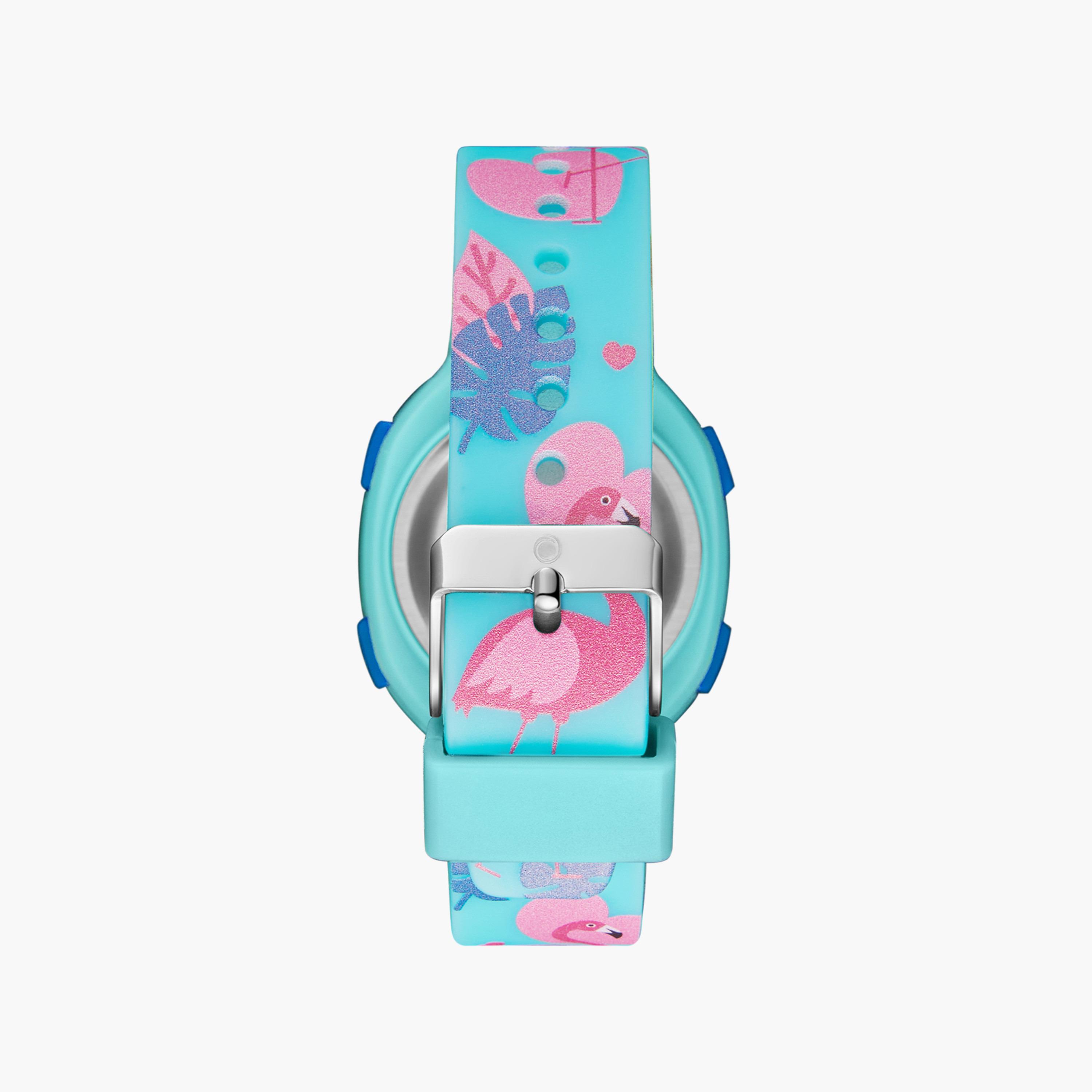 ساعة رقمية للأطفال بسوار سيليكون بلون أزرق من أسترو | A23913-PPLL-FL-girls-accessories-watches-image-3