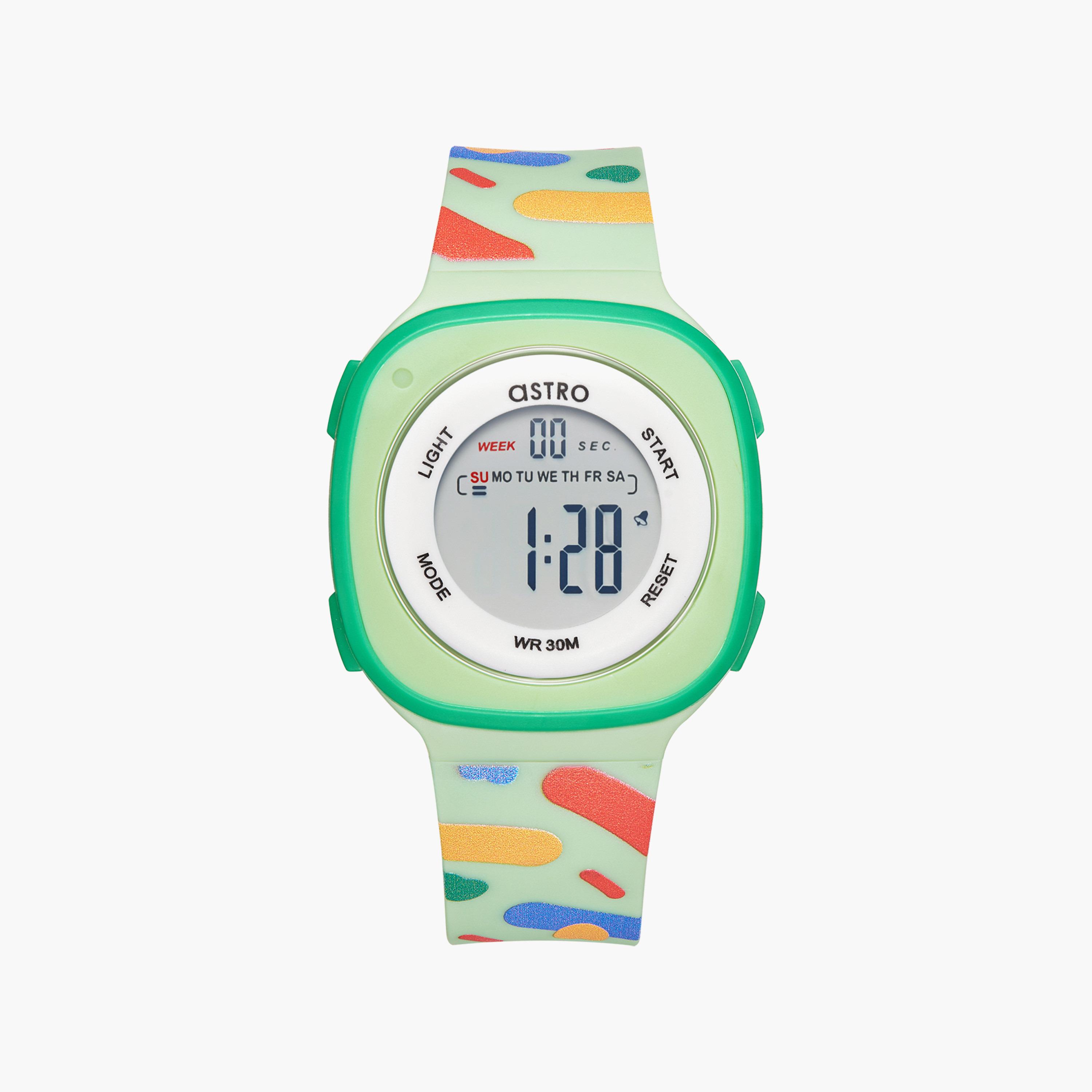 ساعة رقمية للأطفال بسوار سيليكون بلون اخضر من أسترو | A23913-PPHH-girls-accessories-watches-image-1