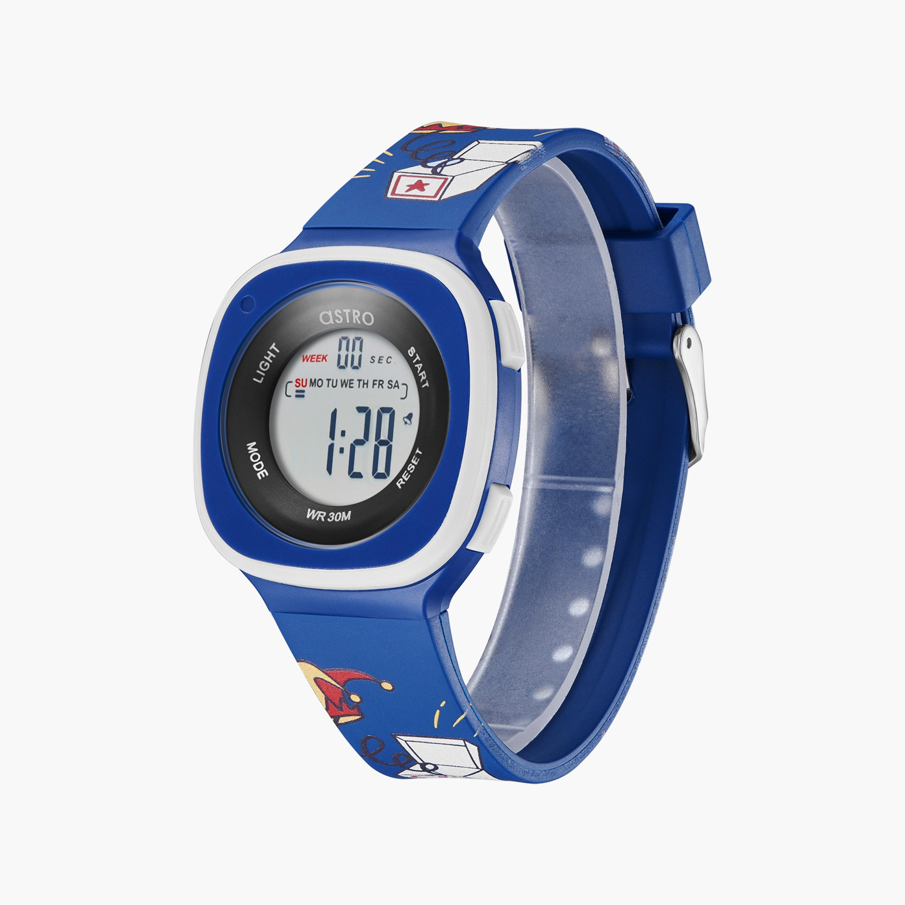 ساعة رقمية للأطفال بسوار سيليكون بلون أزرق من أسترو | A23913-PPNN-CL-girls-accessories-watches-image-2