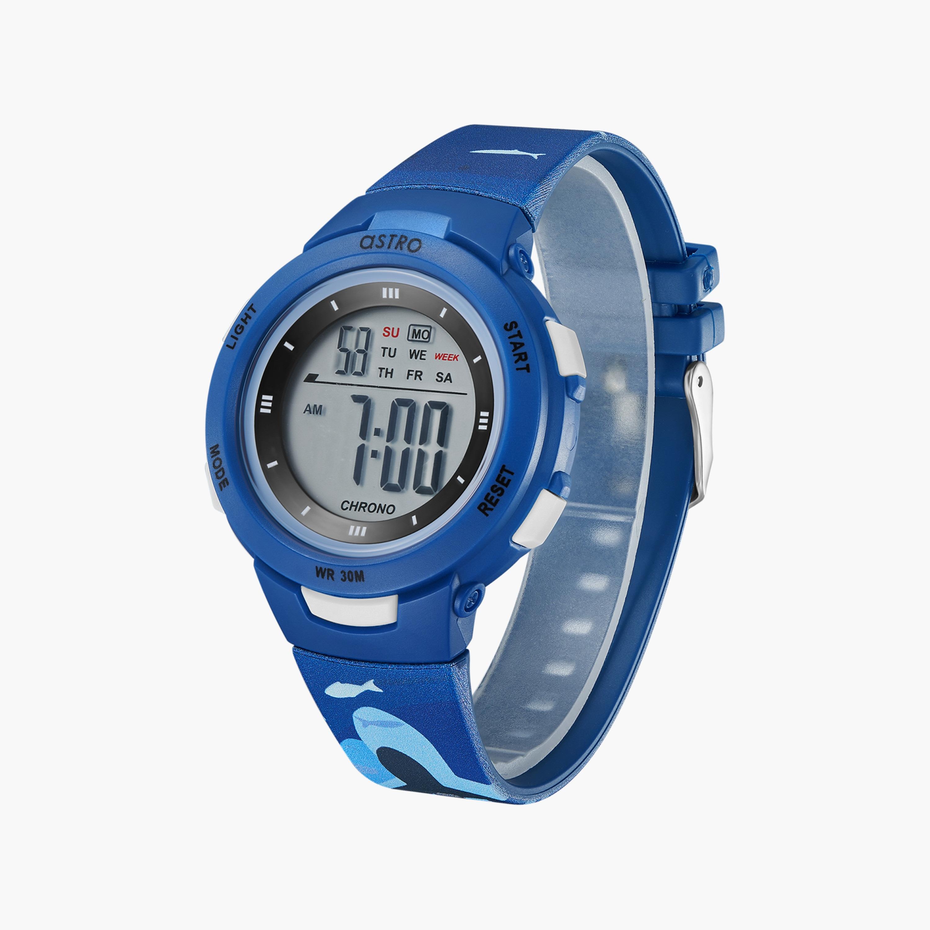 ساعة رقمية للأطفال بسوار سيليكون بلون أزرق من أسترو | A23914-PPNN-SK-girls-accessories-watches-image-2