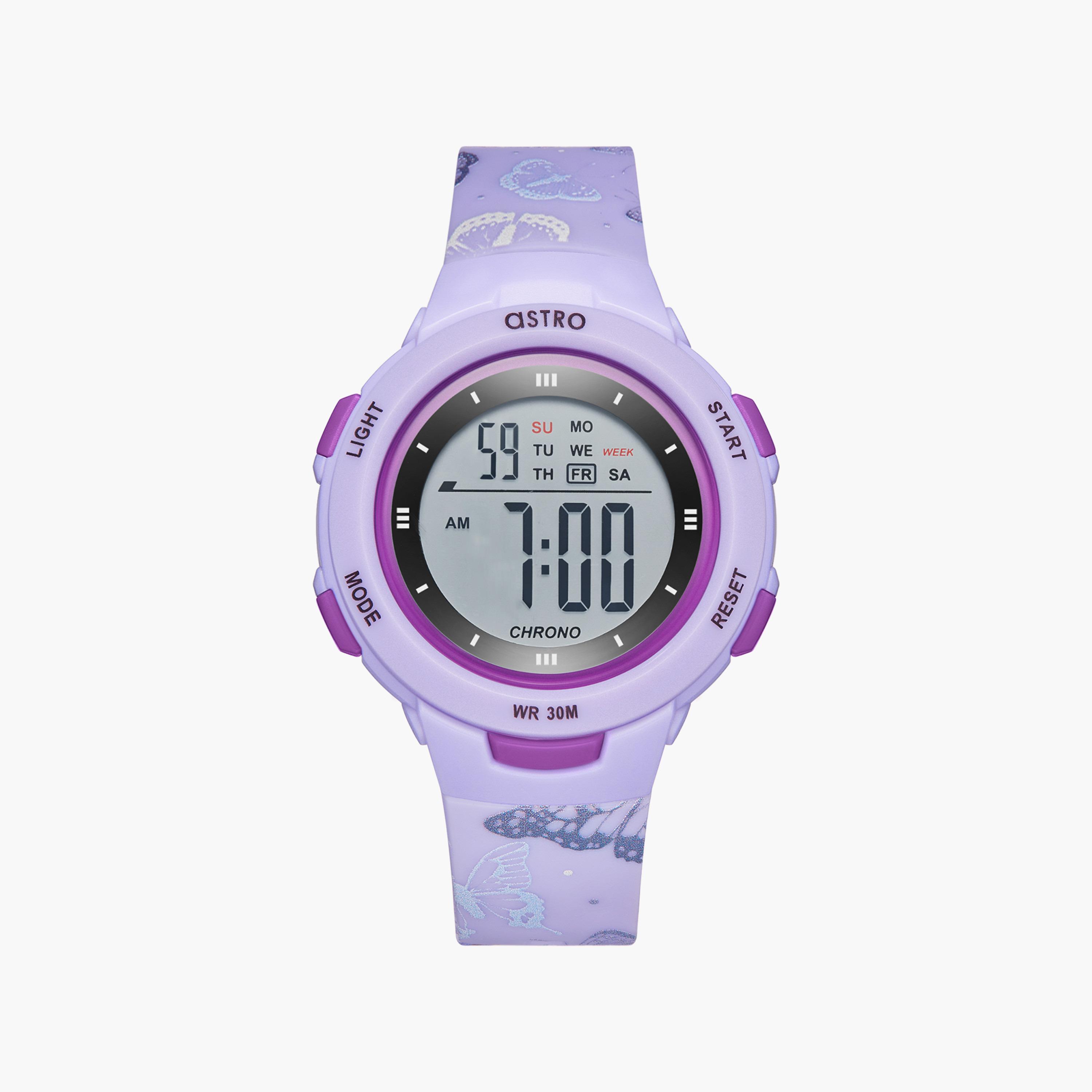Astro Kids Purple Digital Silicone Strap Watch | A23914-PPVV-BT-girls-accessories-watches-image-1