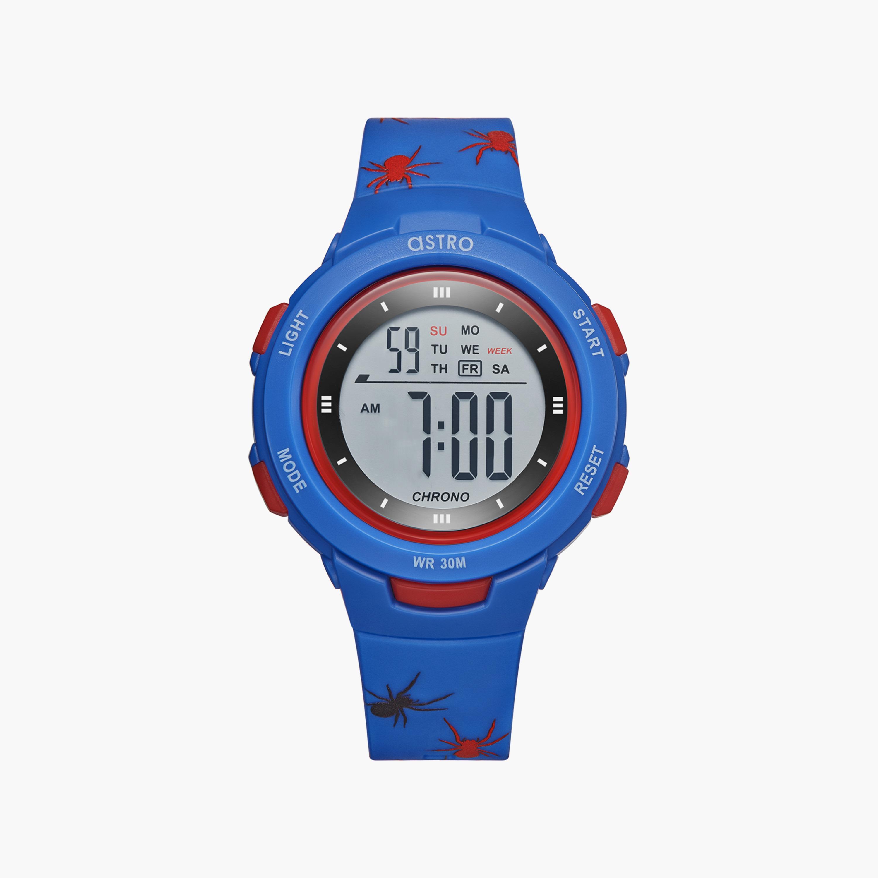 ساعة رقمية للأطفال بسوار سيليكون بلون أزرق من أسترو | A23914-PPNN-SR-girls-accessories-watches-image-1