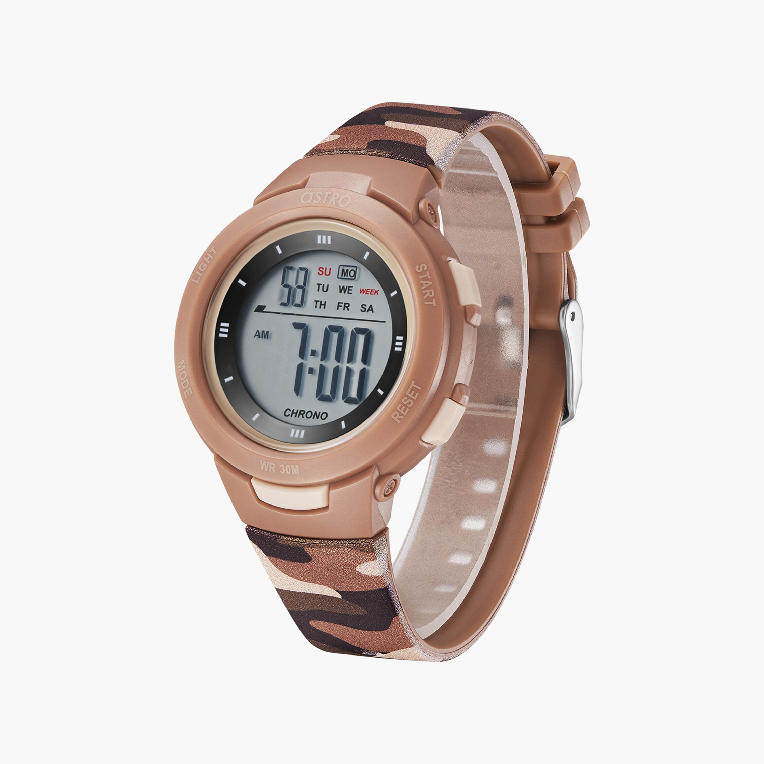 ساعة رقمية للأطفال بسوار سيليكون بلون بني من أسترو | A23915-PPEE-girls-accessories-watches-image-2