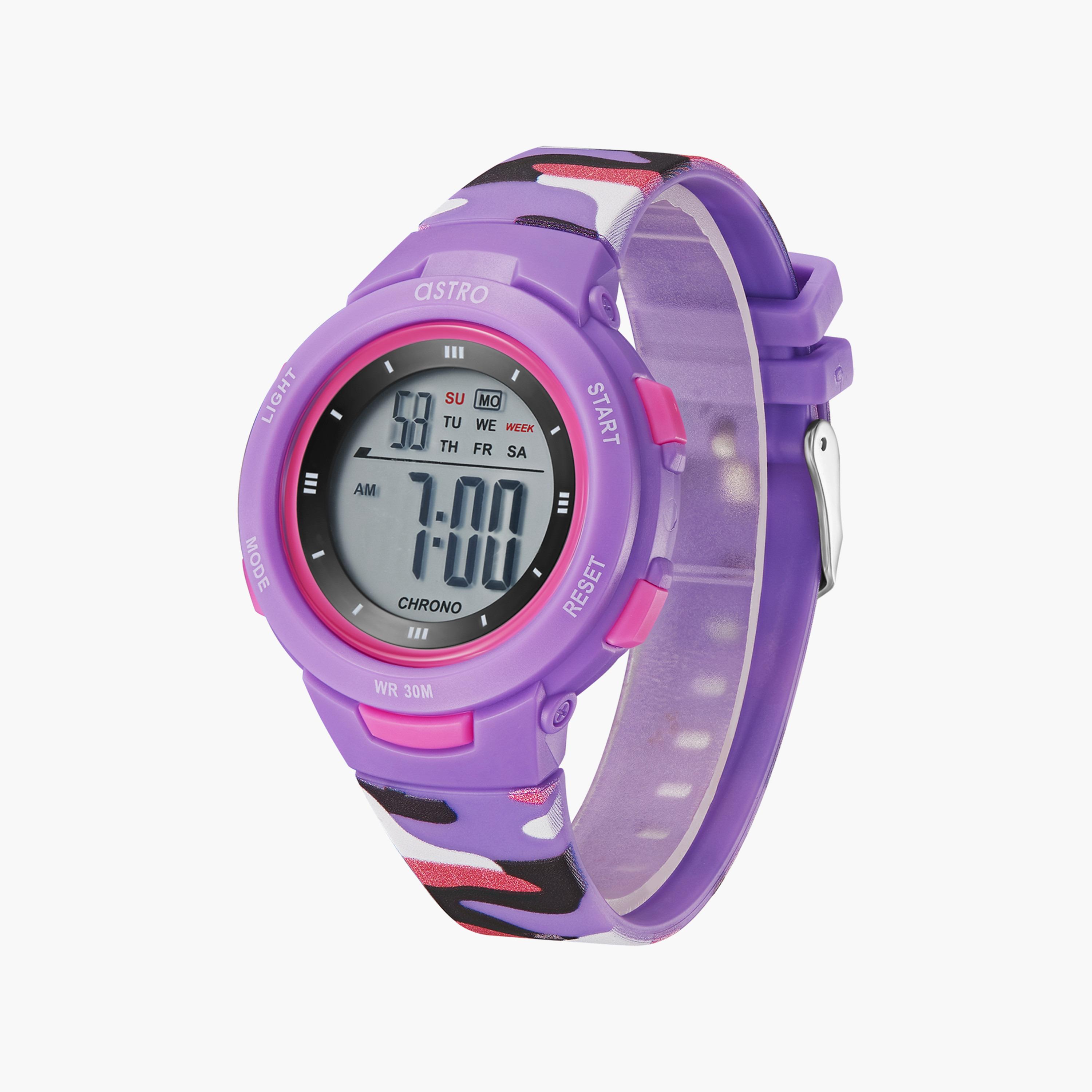 Astro Kids Purple Digital Silicone Strap Watch | A23915-PPVV-girls-accessories-watches-image-2