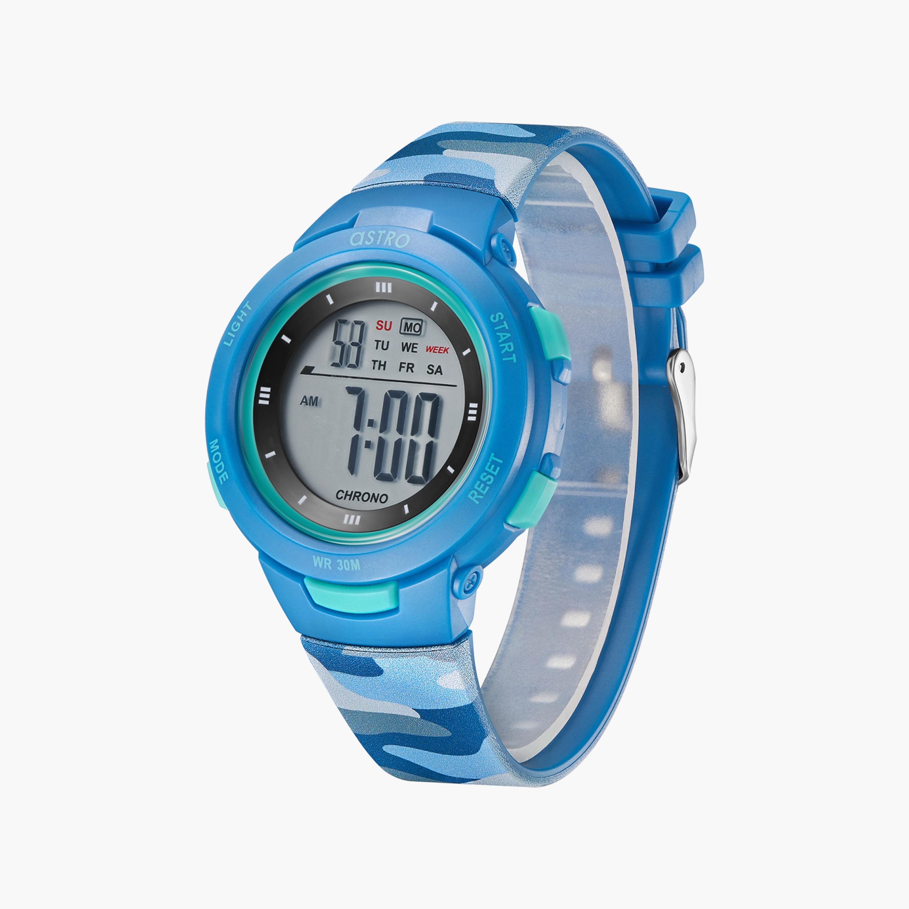 ساعة رقمية للأطفال بسوار سيليكون بلون أزرق من أسترو | A23915-PPLL-girls-accessories-watches-image-2