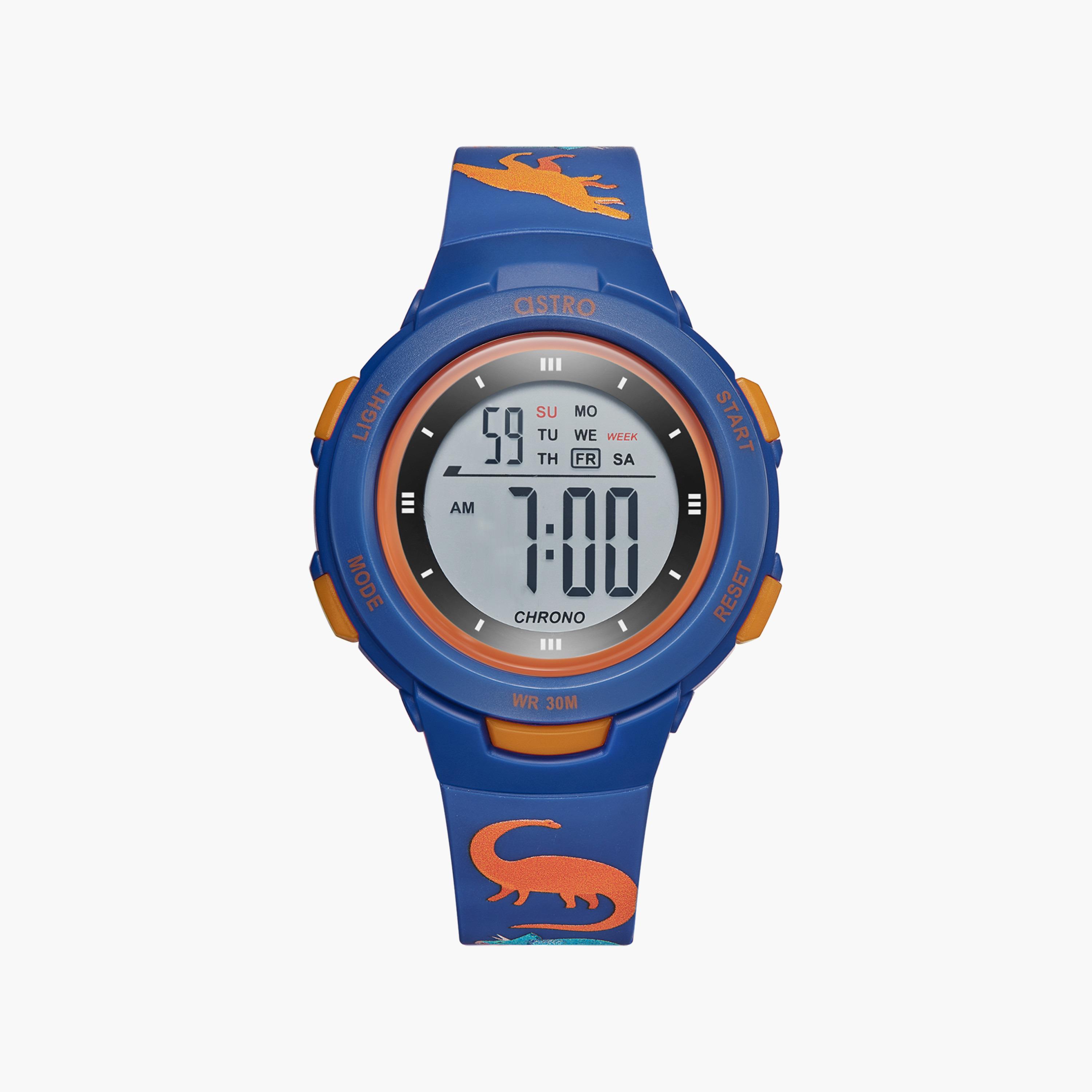ساعة رقمية للأطفال بسوار سيليكون بلون أزرق من أسترو | A23916-PPNN-DS-girls-accessories-watches-image-1