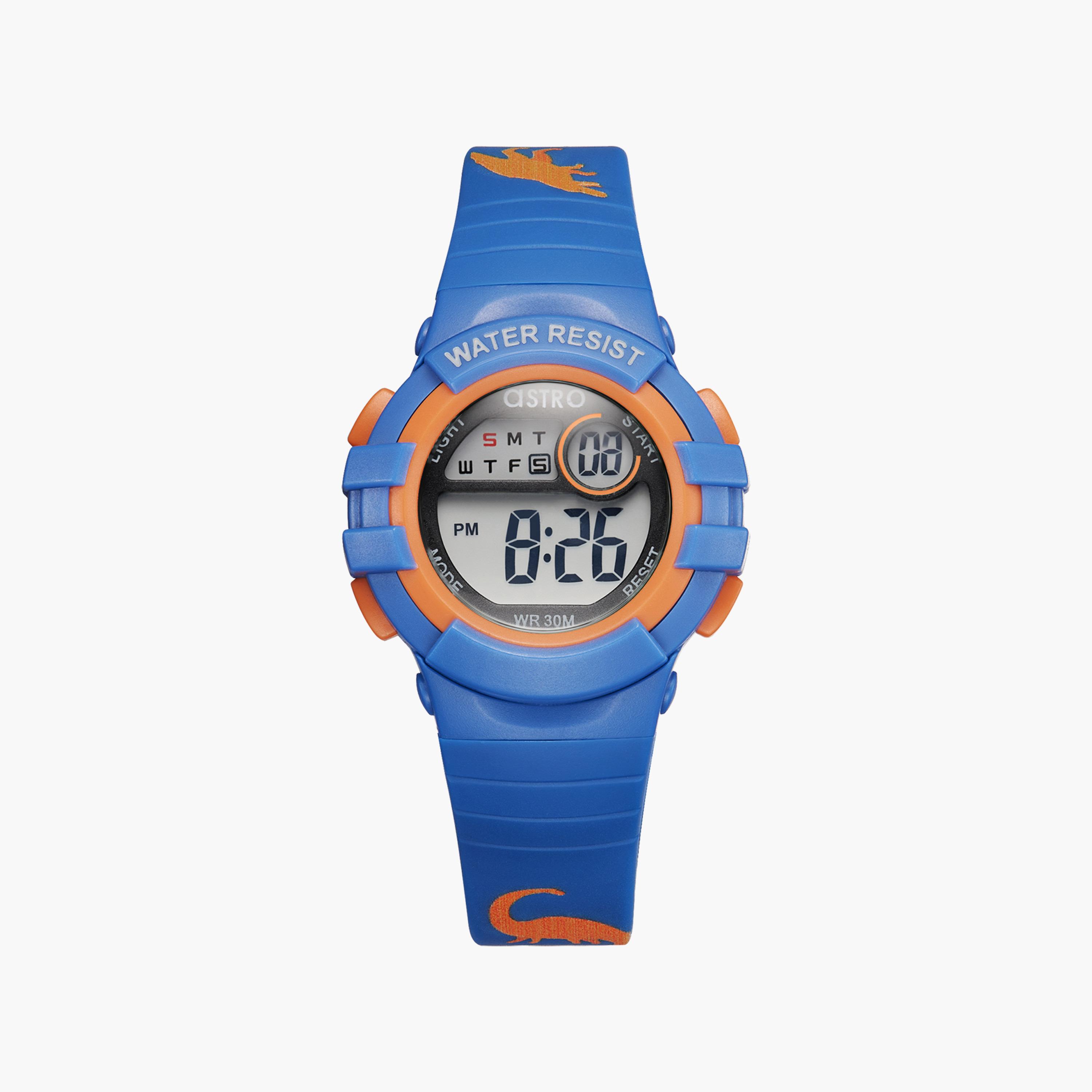 ساعة رقمية للأطفال بسوار سيليكون بلون أزرق من أسترو | A23917-PPNN-girls-accessories-watches-image-1