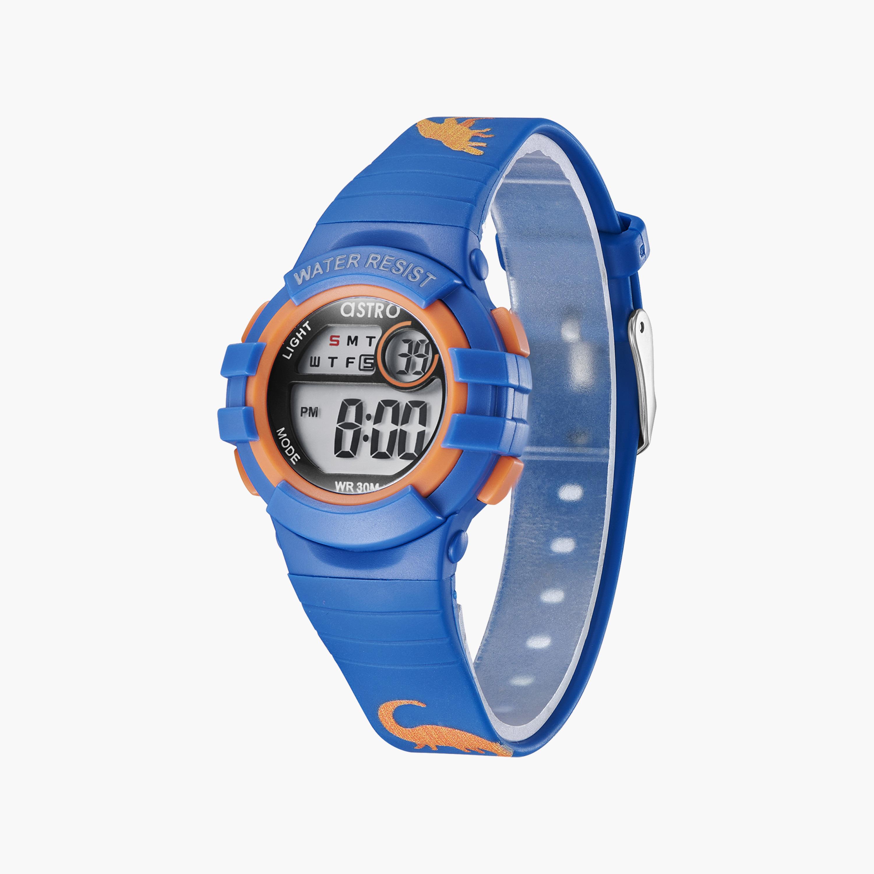 ساعة رقمية للأطفال بسوار سيليكون بلون أزرق من أسترو | A23917-PPNN-girls-accessories-watches-image-2