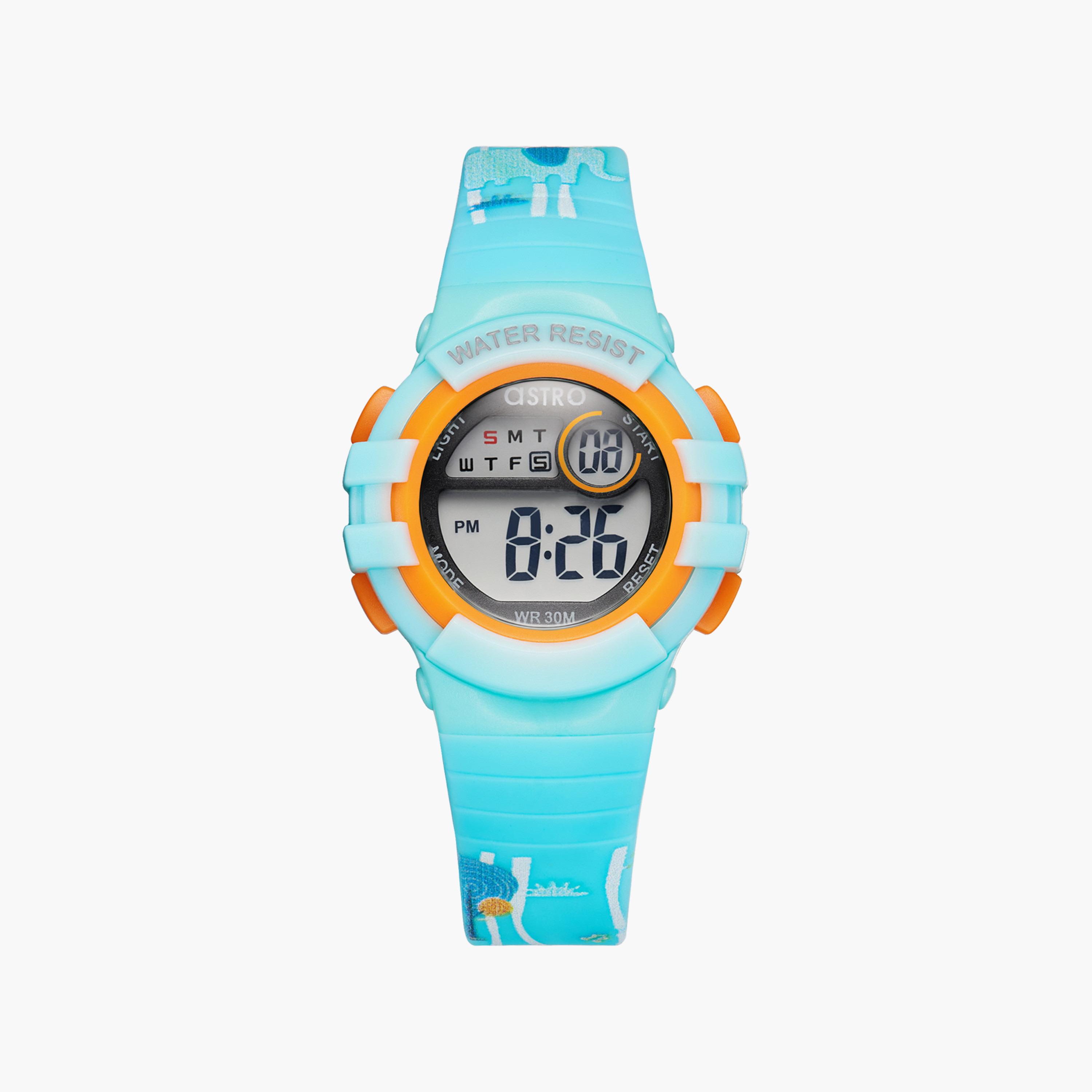 ساعة رقمية للأطفال بسوار سيليكون بلون أزرق من أسترو | A23917-PPLL-girls-accessories-watches-image-1