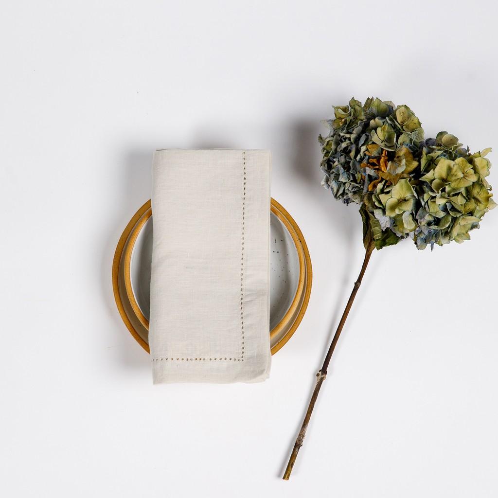 Linen 4-Piece Hemstitch Napkin Set