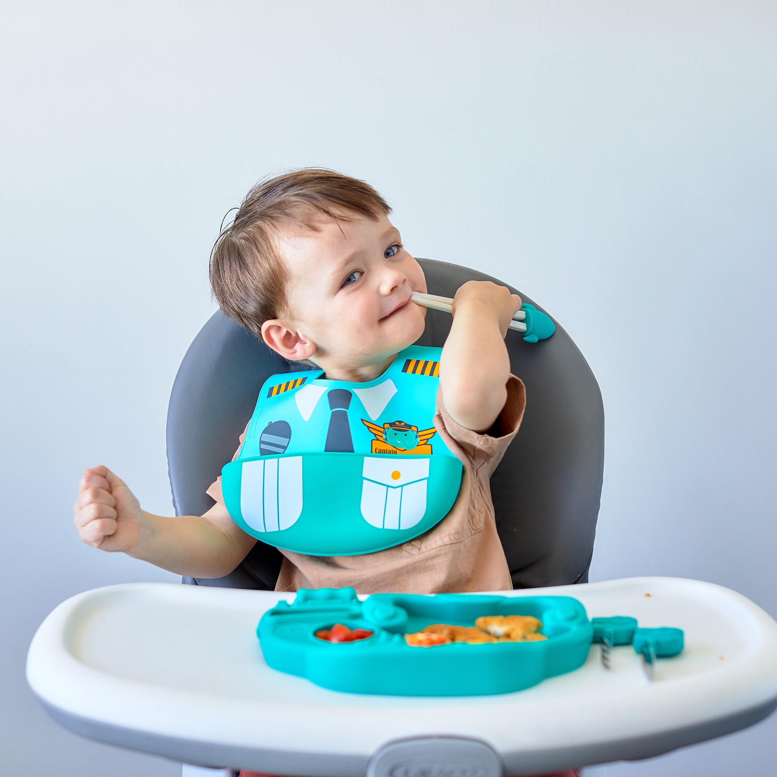 Marcus & Marcus Creativplate With Suction - Little Pilot, Ollie the Elephant-baby-feeding-mealtimeessentials-image-2