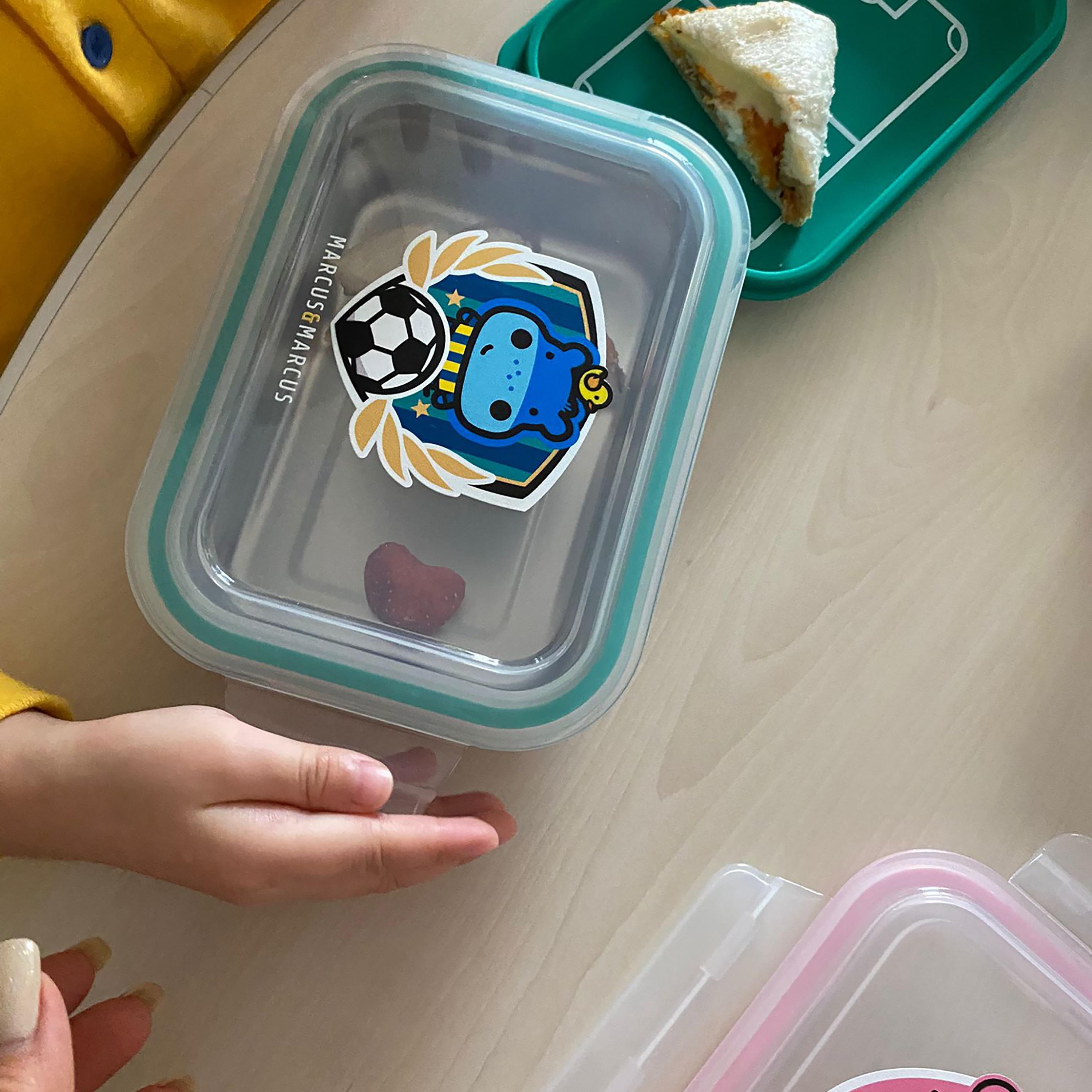 Marcus & Marcus 2 Tier Stainless Steel Lunch Box, Football-school-lunchessentials-lunchboxes-image-2