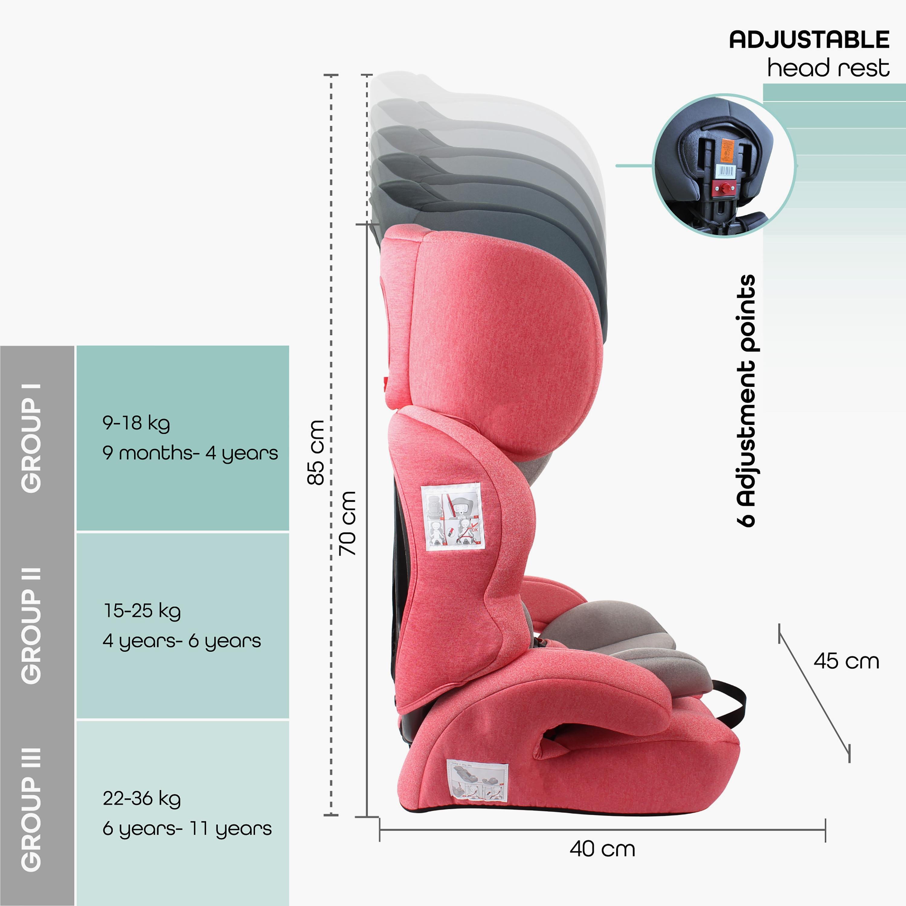 Moon Tolo Baby/Kids Car Seat (Group 1, 2, 3), Pink-baby-gear-carseats-image-2