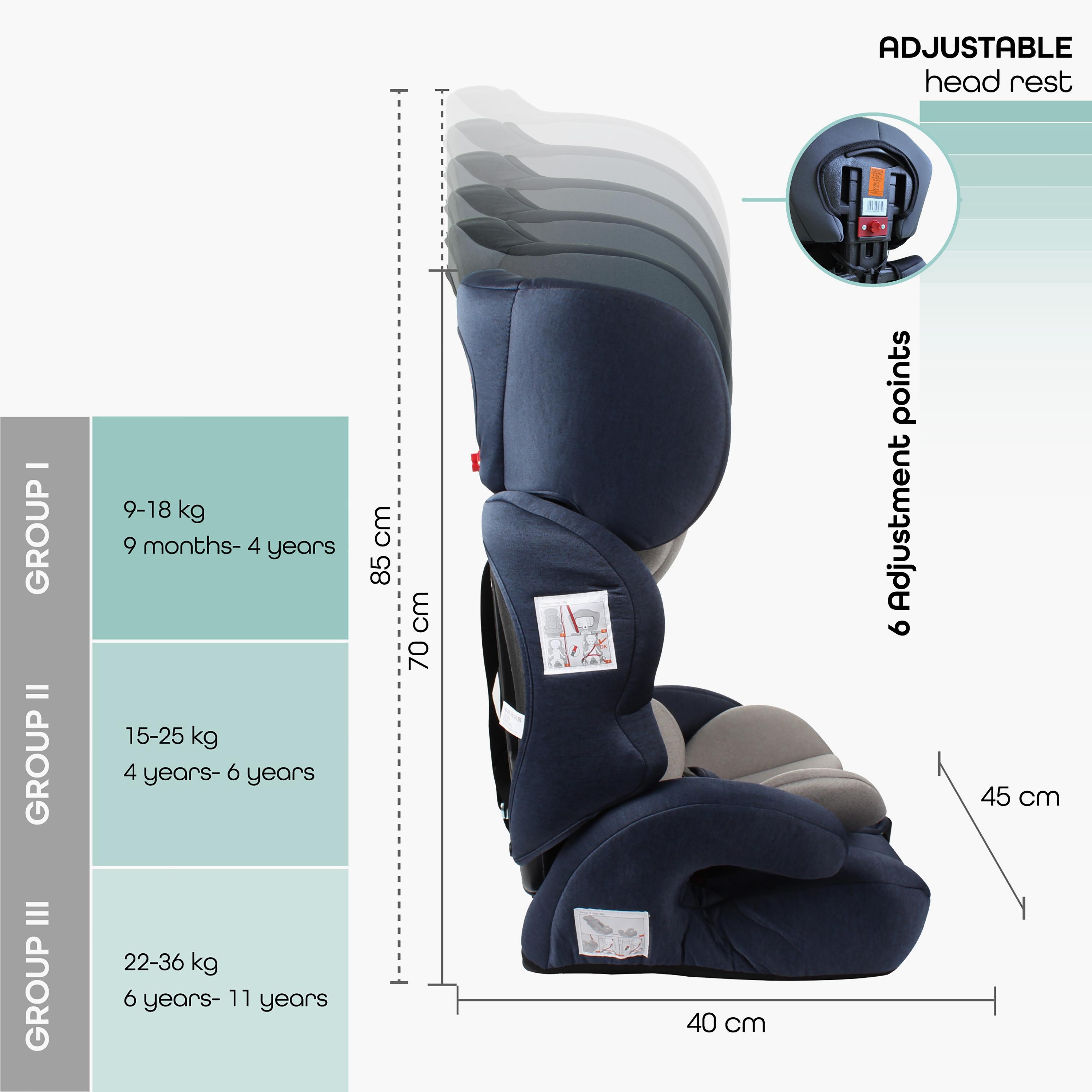 Moon Tolo Baby/Kids Car Seat (Group 1, 2, 3), Navy Blue-baby-gear-carseats-image-2
