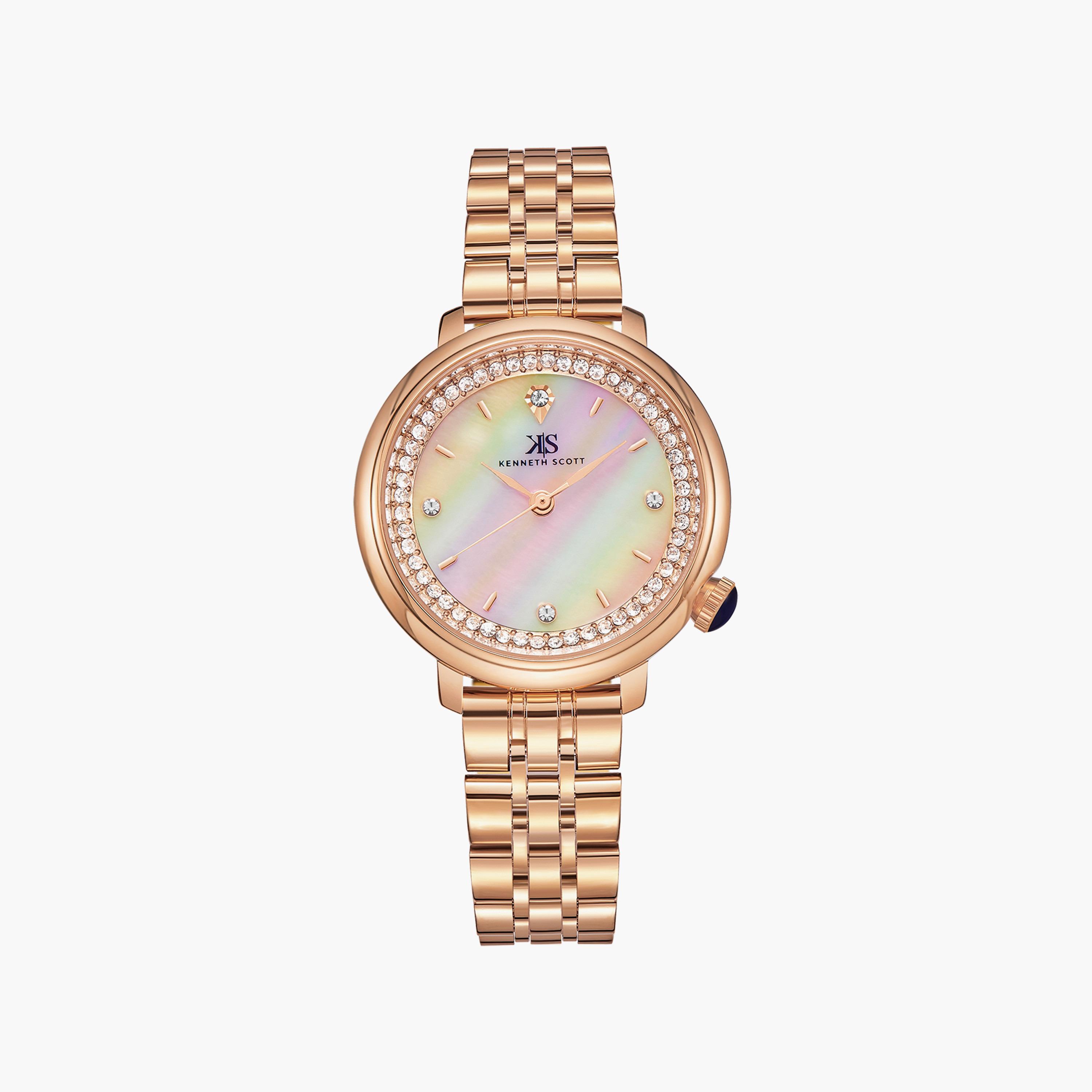  W0884L5 | ساعة جيس ذو انالوج بسوار جلدي ذهبي للنساء-women-watchesandjewellery-watches-image-1