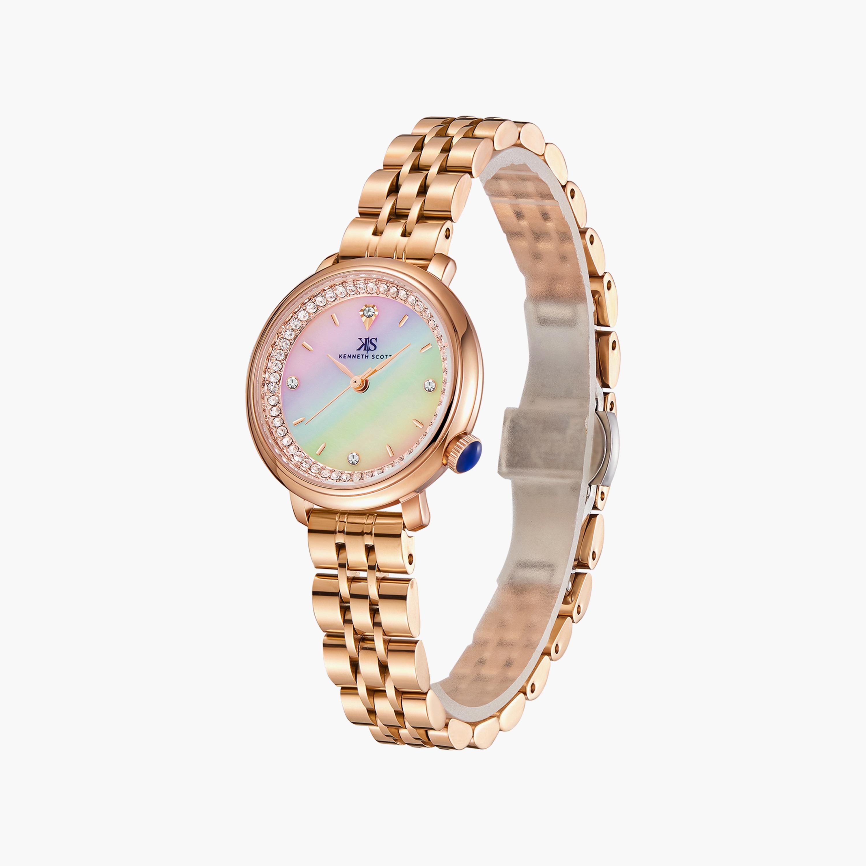  W0884L5 | ساعة جيس ذو انالوج بسوار جلدي ذهبي للنساء-women-watchesandjewellery-watches-image-2