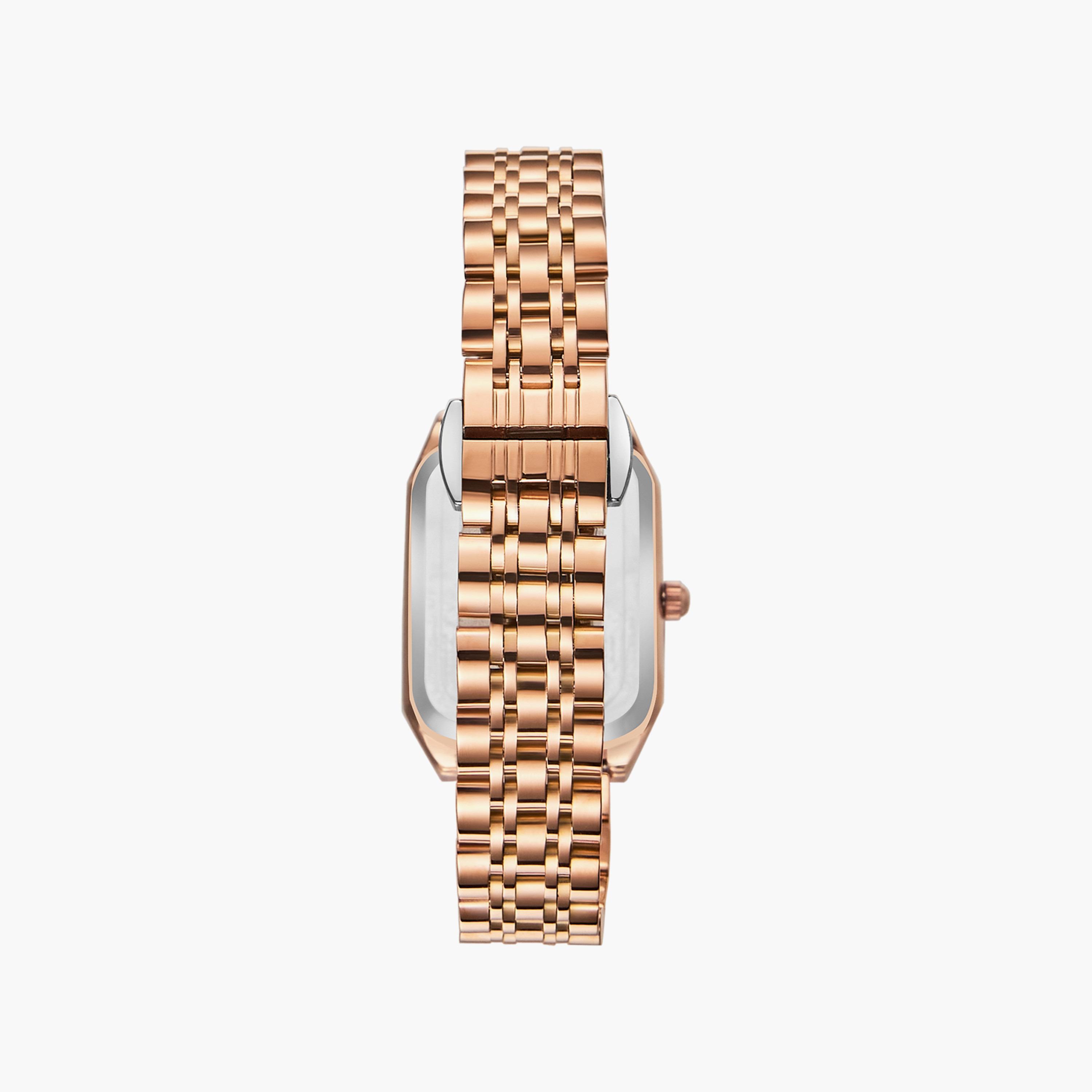 ساعة أنالوج ذهبية وردية بسوار ستانلس ستيل من كينيث سكوت | K23519-RBKK-women-watchesandjewellery-watches-image-3