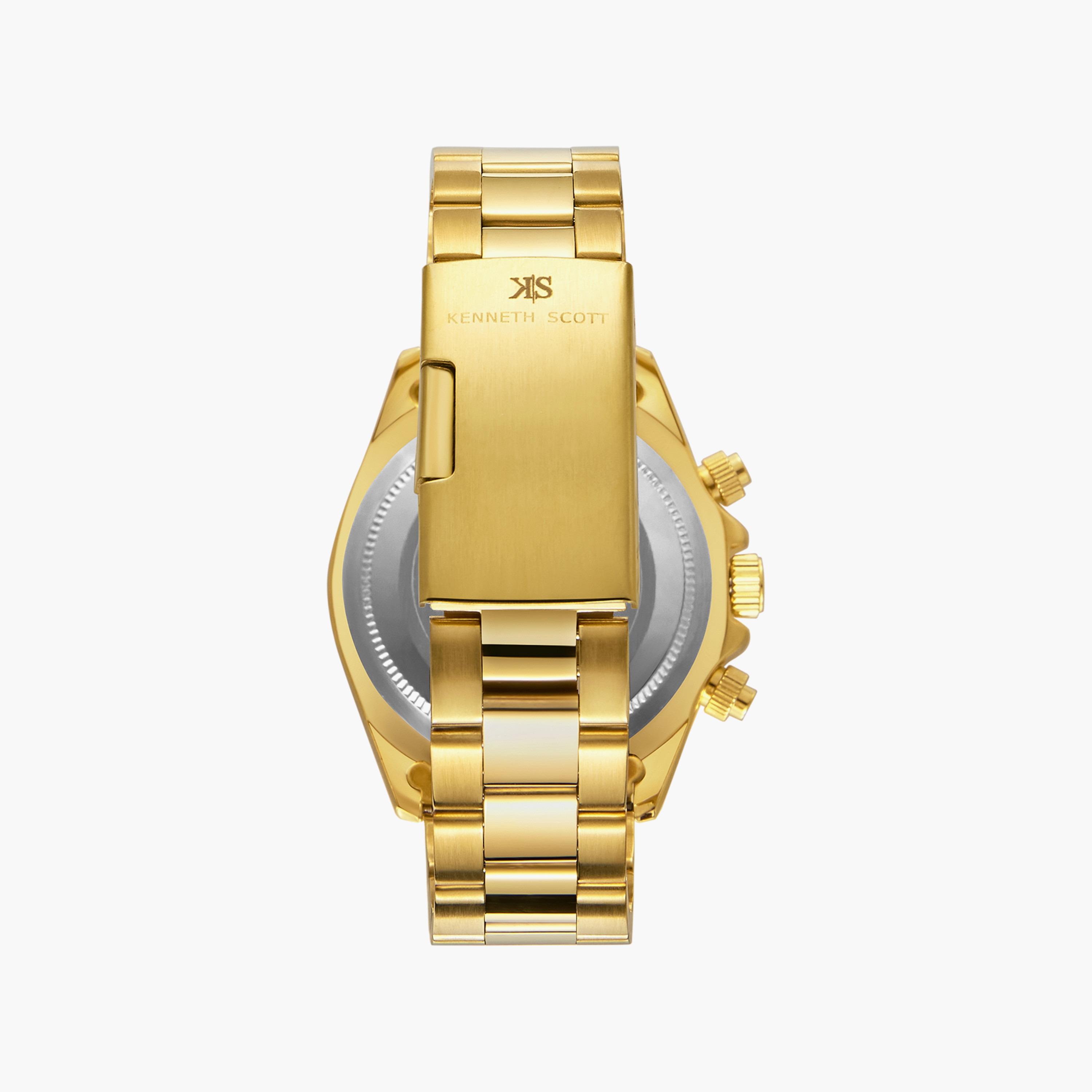 ساعة كرونوغراف ذهبية بسوار ستانلس ستيل من كينيث سكوت للرجال | K23123-GBGH-men-watchesandjewellery-watches-image-3