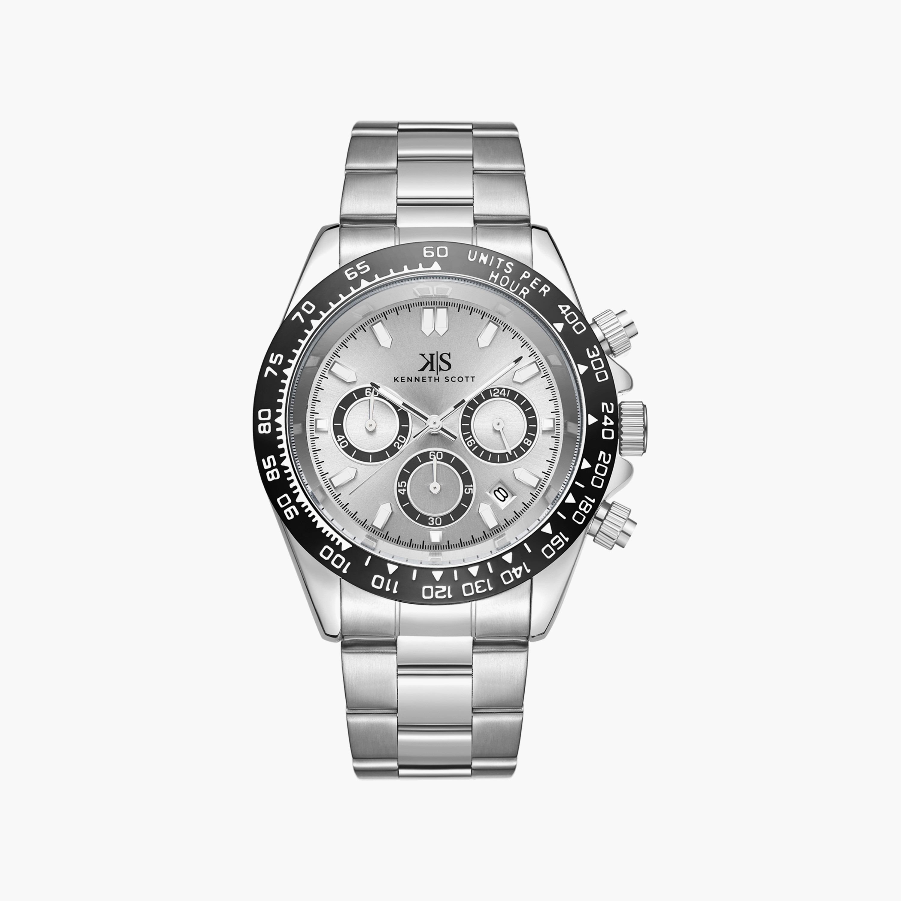ساعة ذات انالوج من جيس بسوار جلدي أصلي باللون الاسود للرجال | GW0202G5-men-watchesandjewellery-watches-image-1