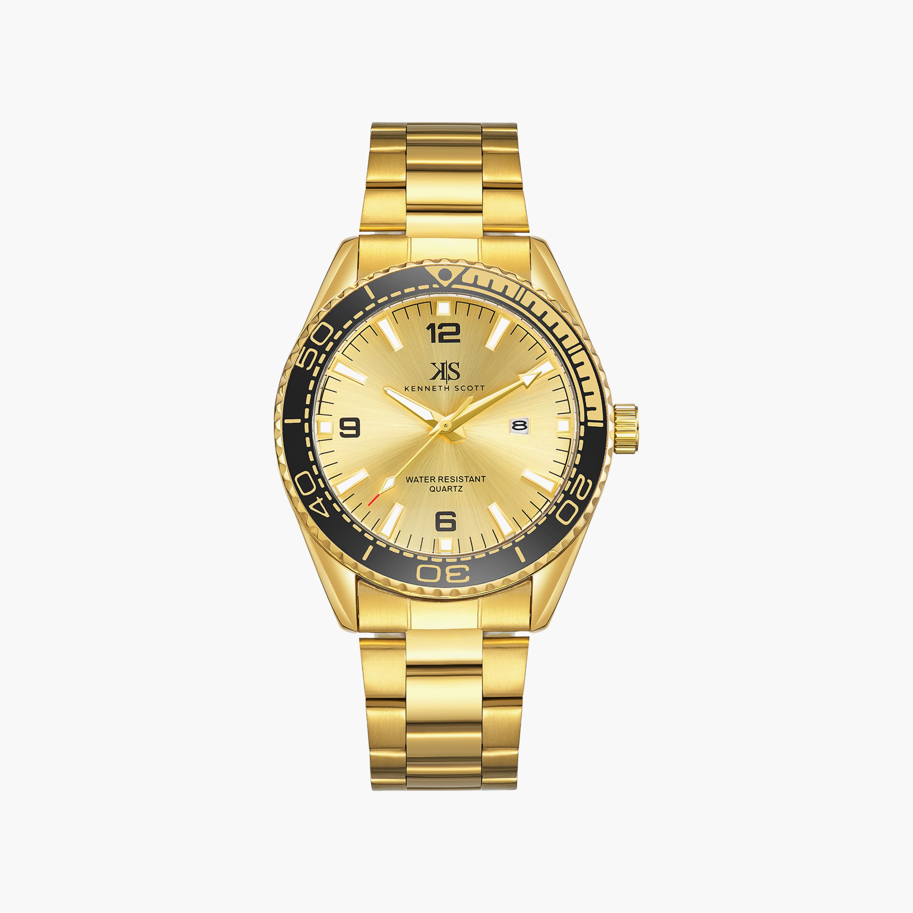 ساعة أنالوج بلون ذهبي وفضي وحزام معدني للنساء من كاسيو - LTP-1128G-9ARDF-men-watchesandjewellery-watches-image-1