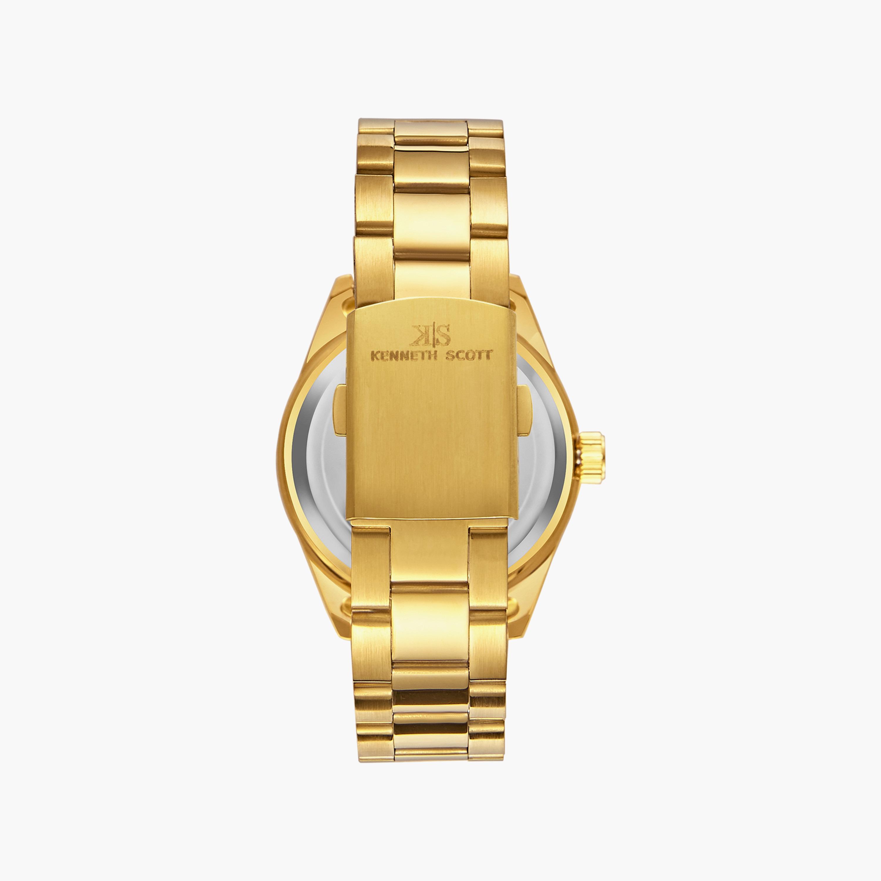 ساعة أنالوج بلون ذهبي وفضي وحزام معدني للنساء من كاسيو - LTP-1128G-9ARDF-men-watchesandjewellery-watches-image-3