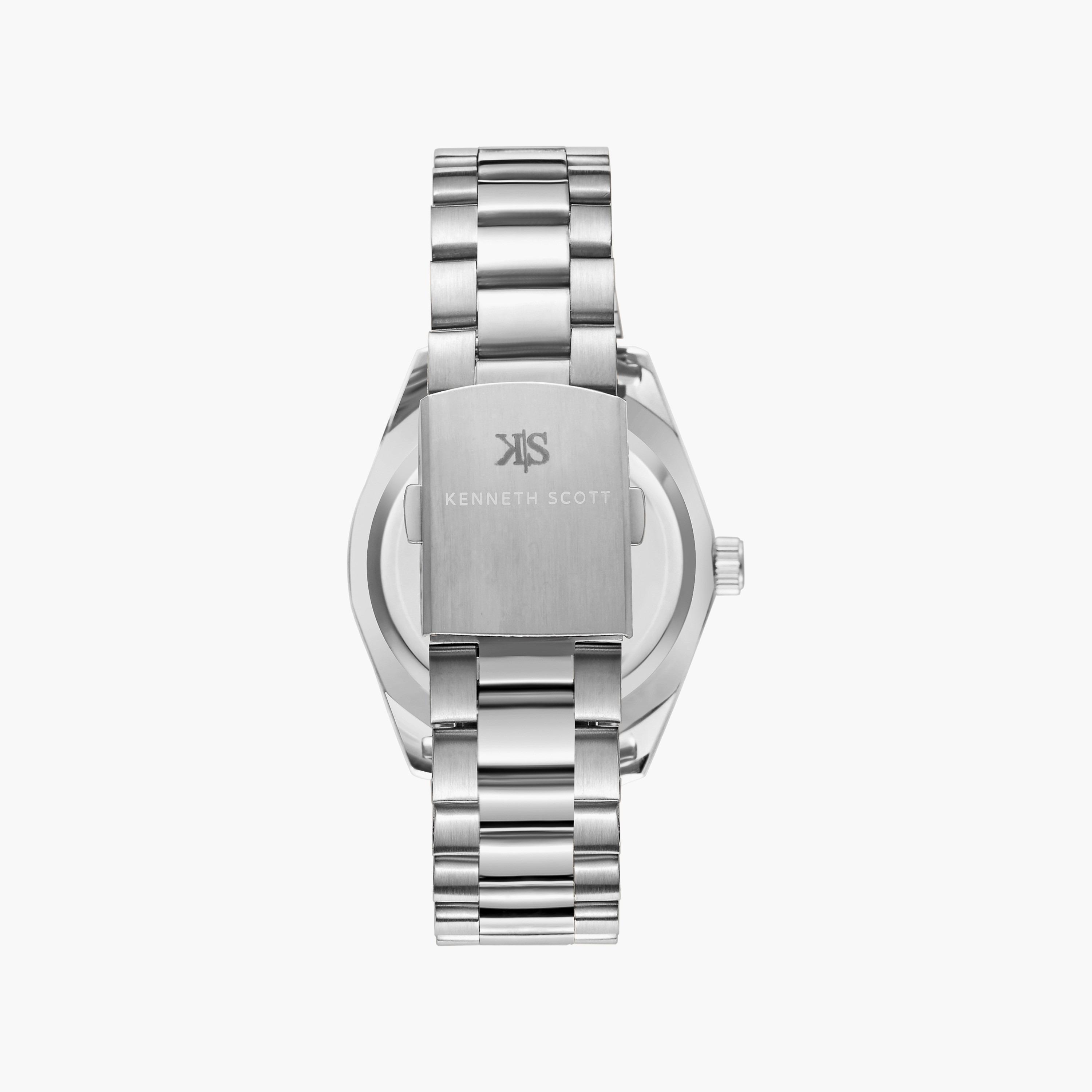 ساعة أنالوج فضية بسوار ستانلس ستيل من كينيث سكوت للرجال | K23025-SBSW-men-watchesandjewellery-watches-image-3