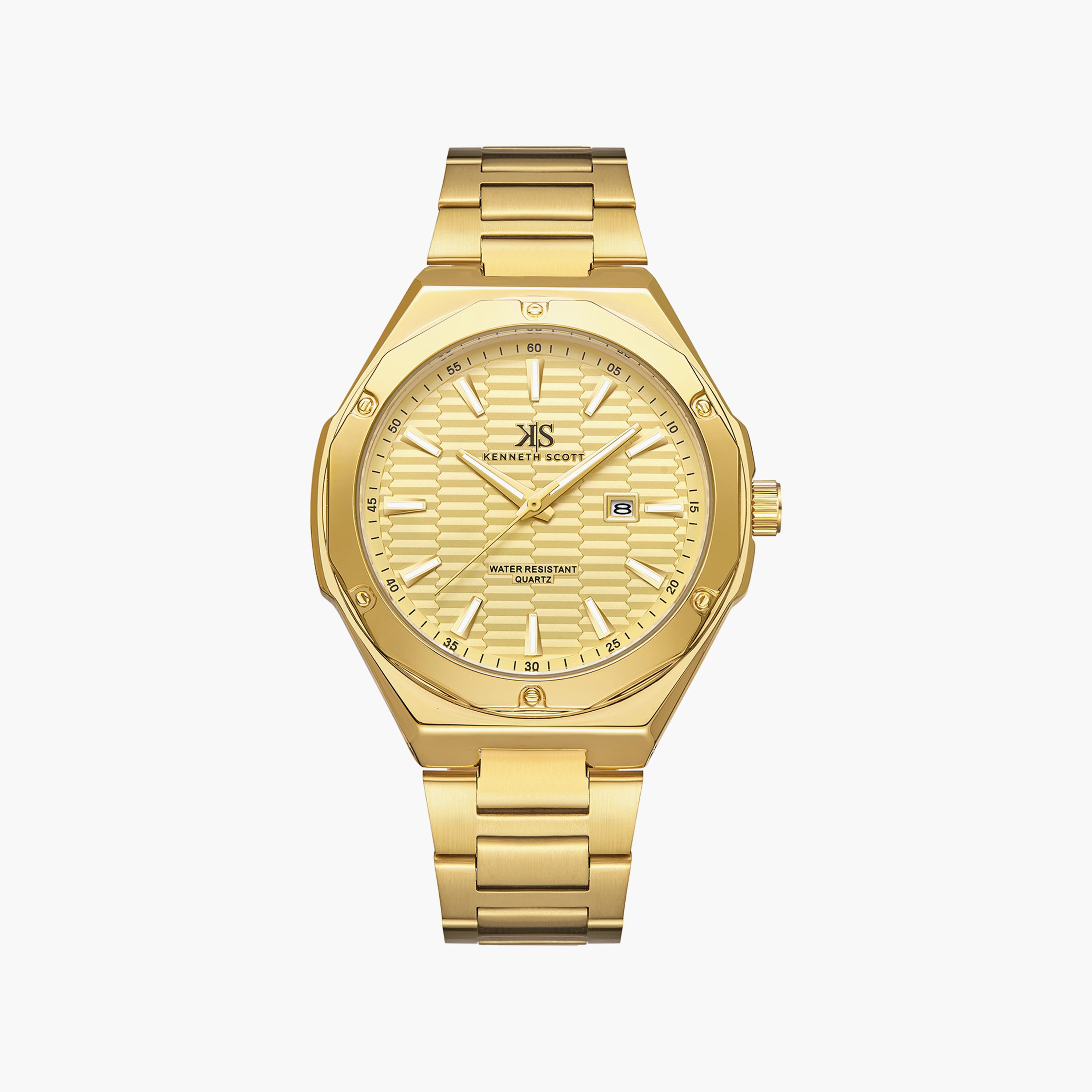 ساعة تورنادو للرجال أنالوج بسوار جلدي باللون الأسود | T8007-SLBWG-men-watchesandjewellery-watches-image-1