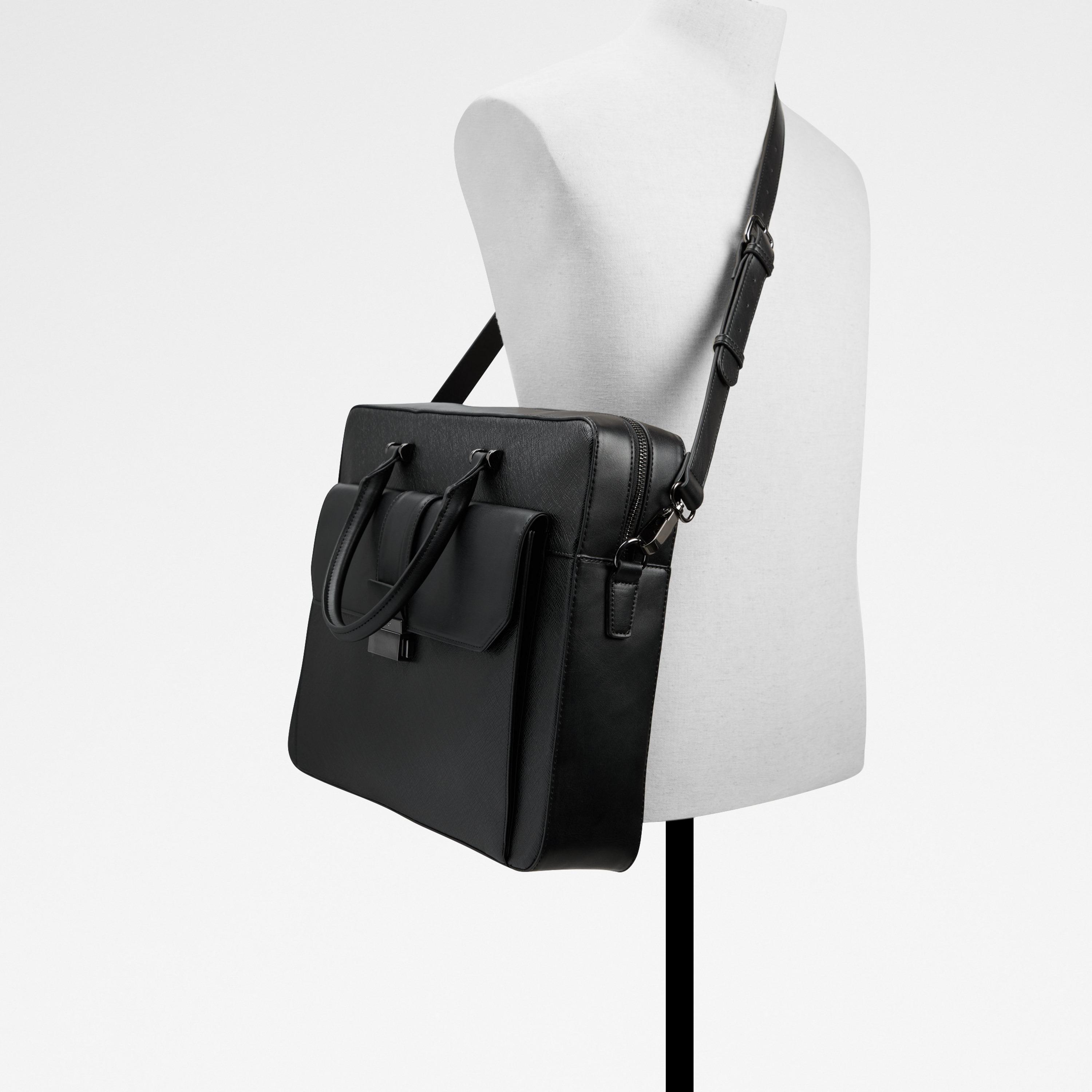 Aldo Vermon Plain Top Handle Laptop Bag with Adjustable & Detachable Strap-men-bags-image-4