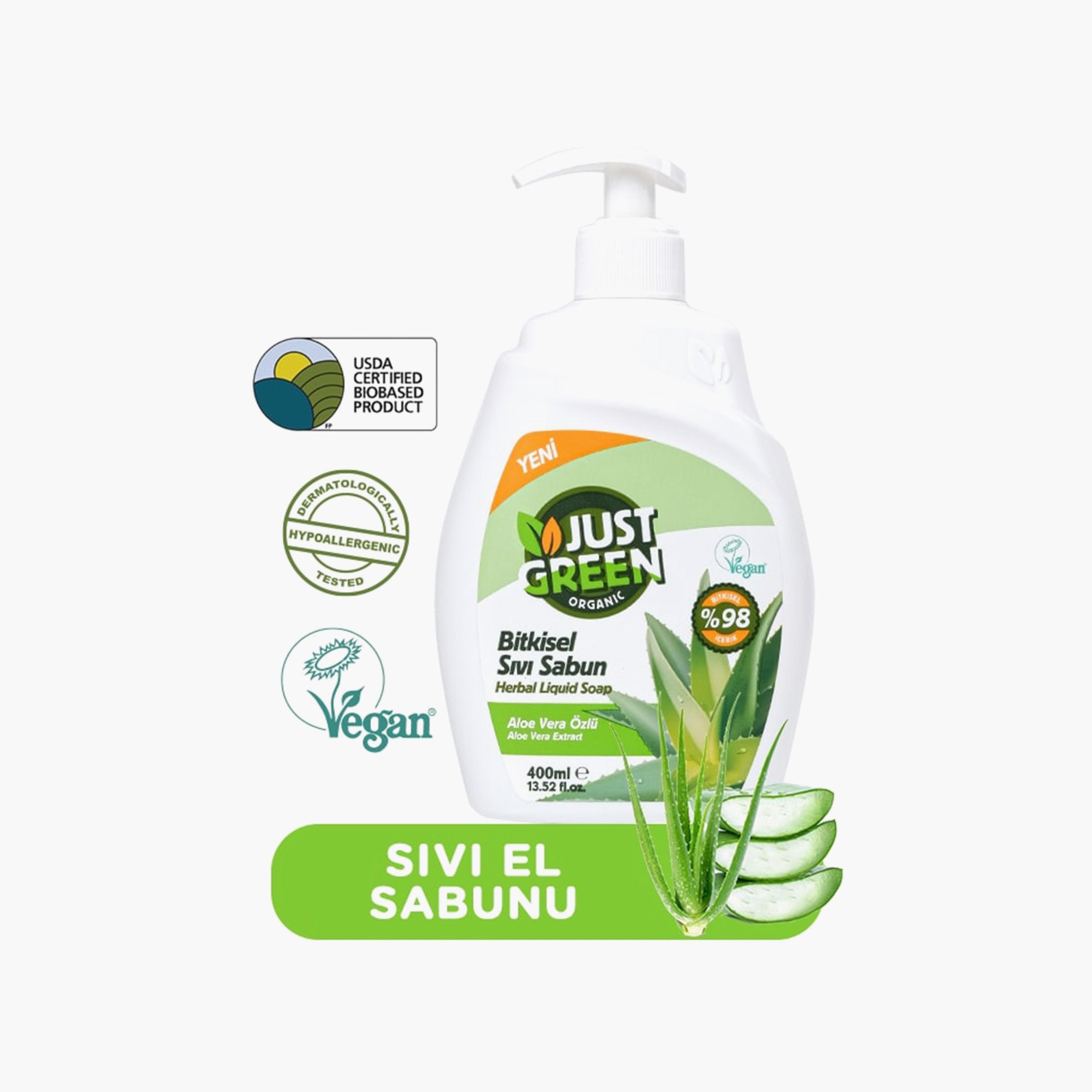 صابون يد سائل هيربال من چاست جرين أورجانيك، 400 مل - ألوفيرا-baby-bathandcare-hairbodyskincare-image-1