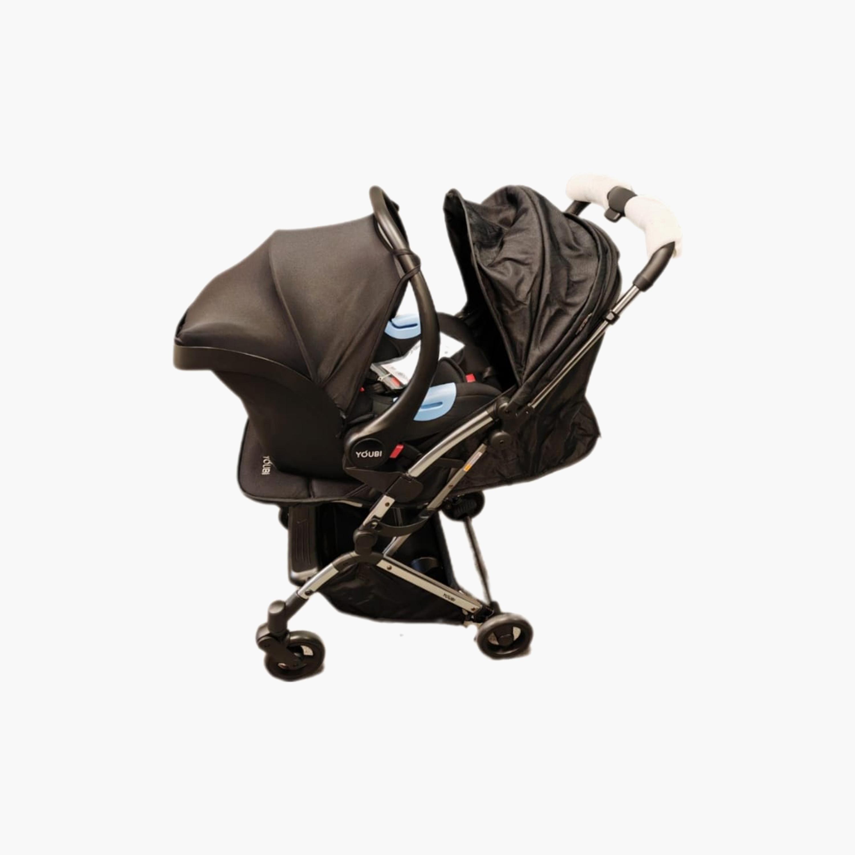 Pikkaboo Youbi Toddler Stroller with New Born Attachment, Black-baby-gear-strollersandprams-strollers-image-1